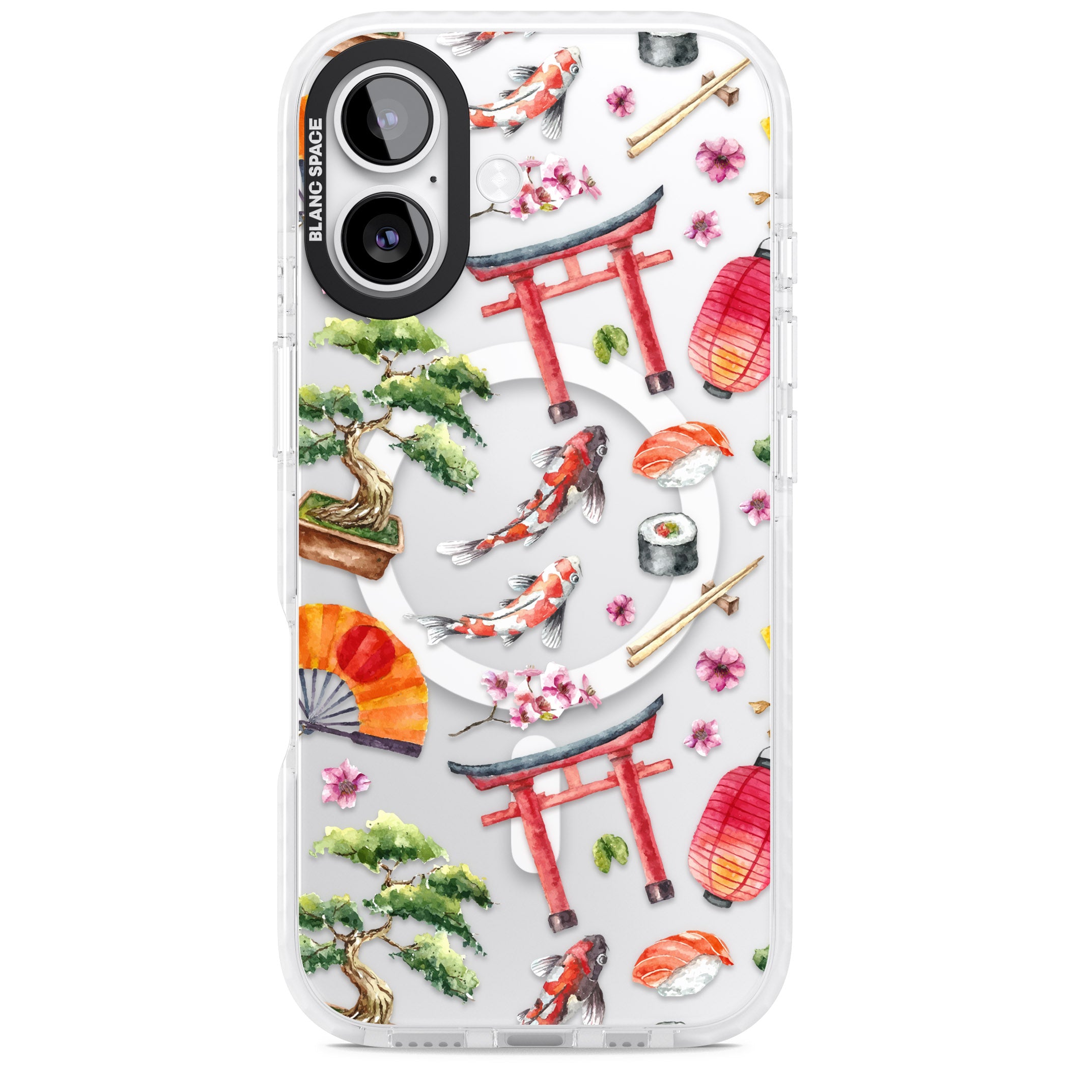 Japanese Watercolor iPhone 17 Impact Pro Clear Phone Case