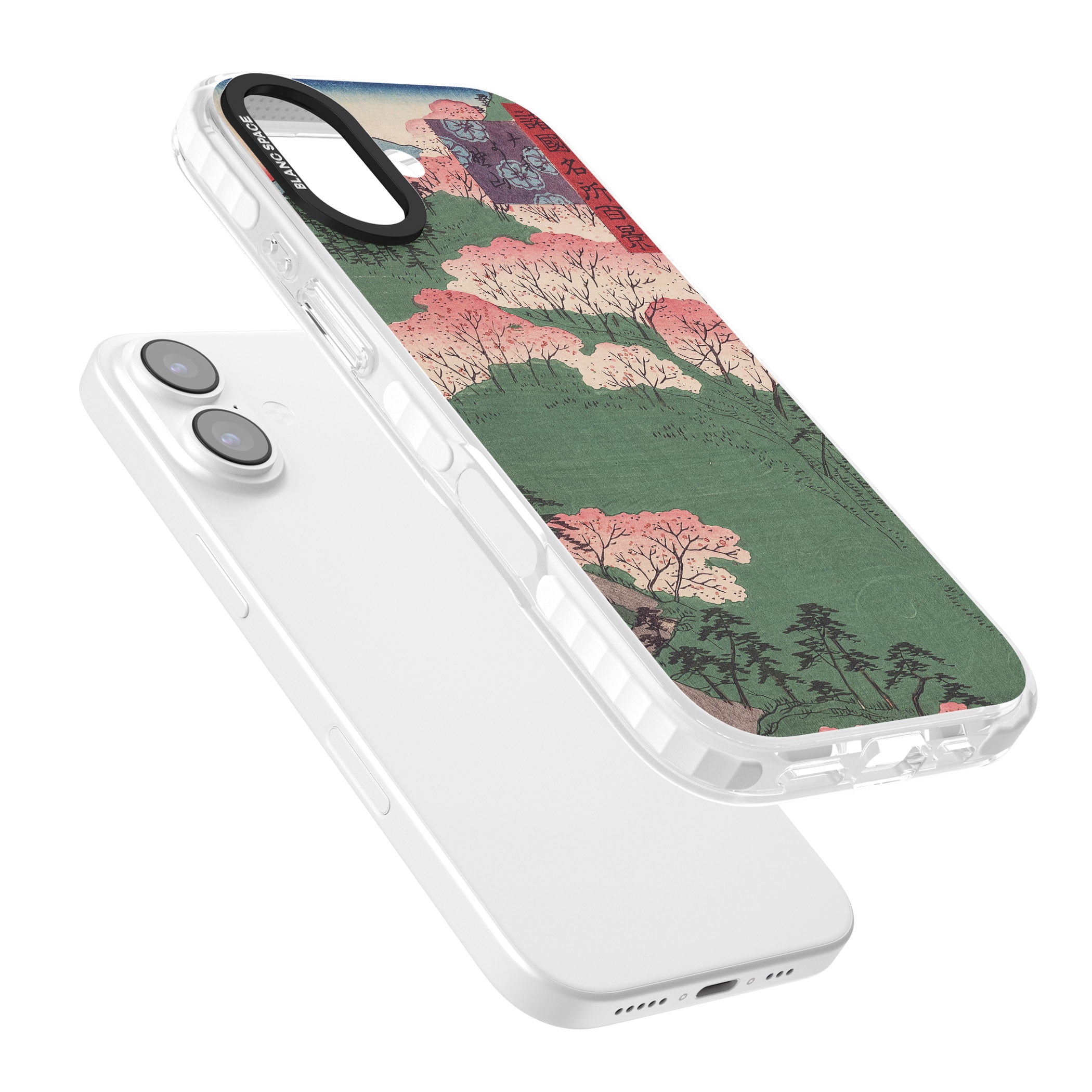 Japanese Illustration Cherry Blossom Forest iPhone 17 Impact Pro Clear Phone Case Colours