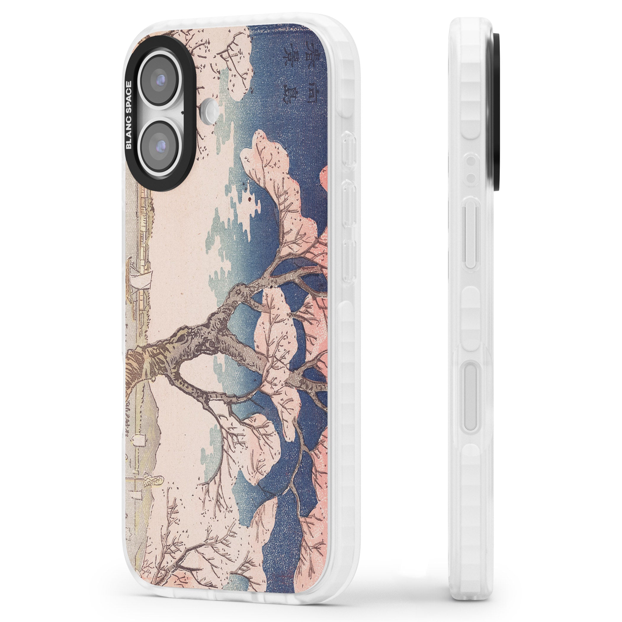 Vintage Japanese Illustrations Cherry Tree iPhone 17 Impact Pro Clear Phone Case Side Profile
