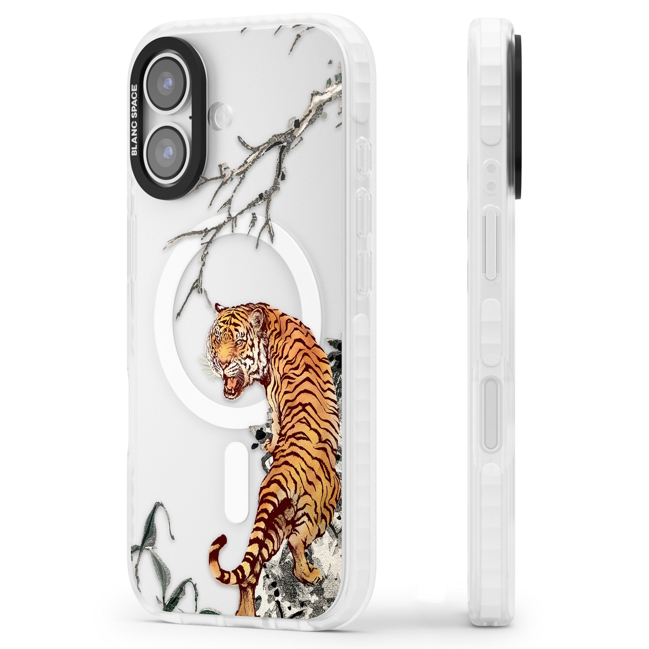 Roaring Tiger iPhone 17 Impact Pro Clear Phone Case Side Profile