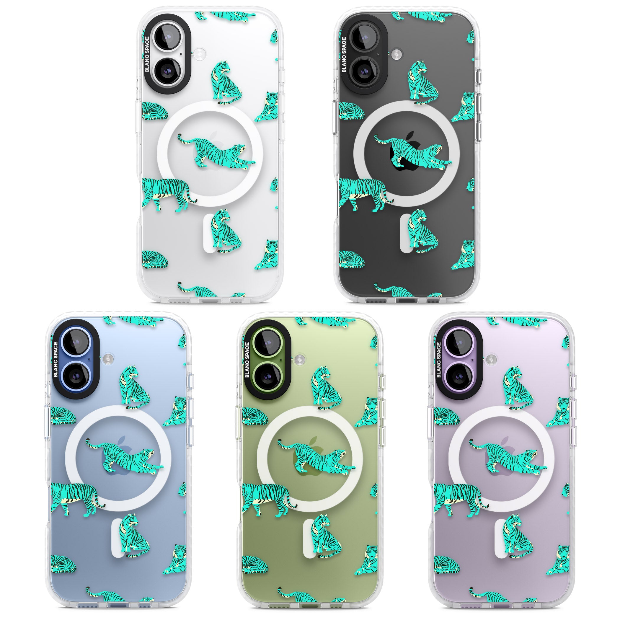 Turquoise Tiger iPhone 17 Impact Pro Clear Phone Case APT Impact Protection