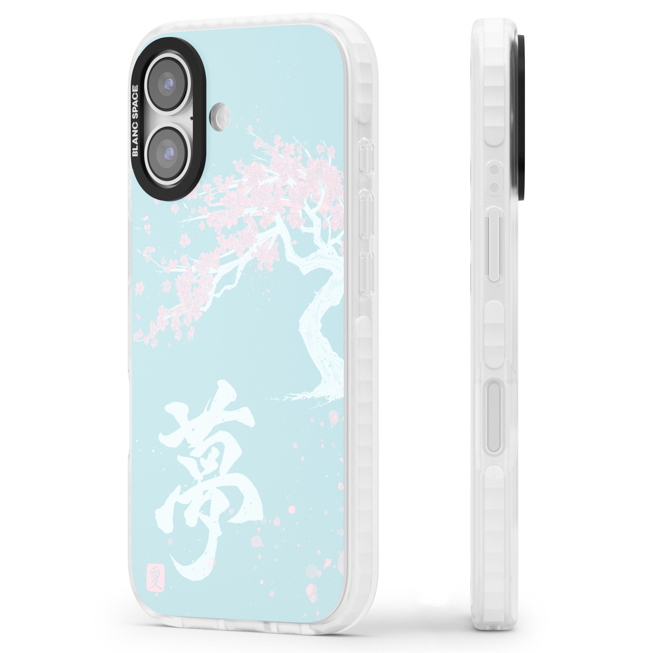 Dreams Cherry Blossom iPhone 17 Impact Pro Clear Phone Case Side Profile