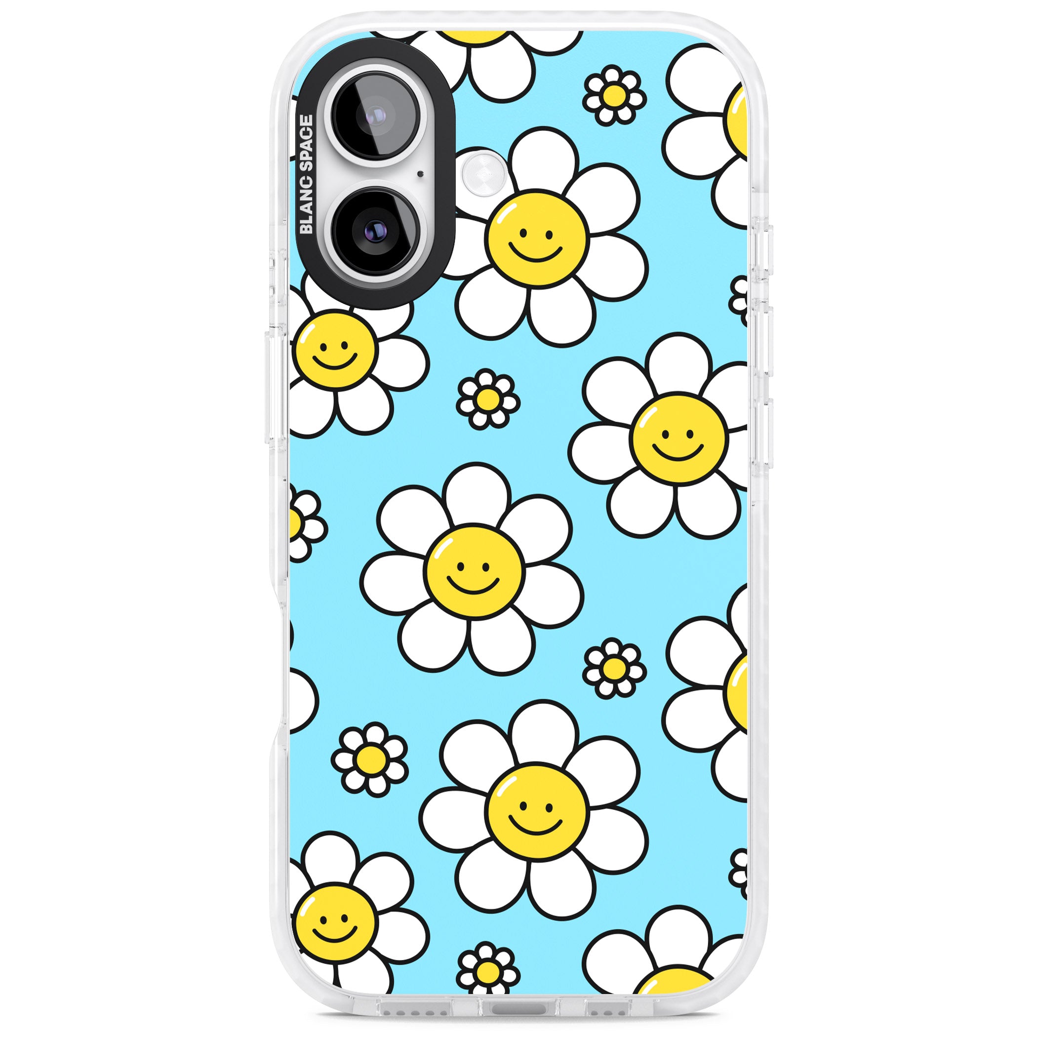 Daisy Faces Kawaii Pattern iPhone 17 Impact Pro Clear Phone Case