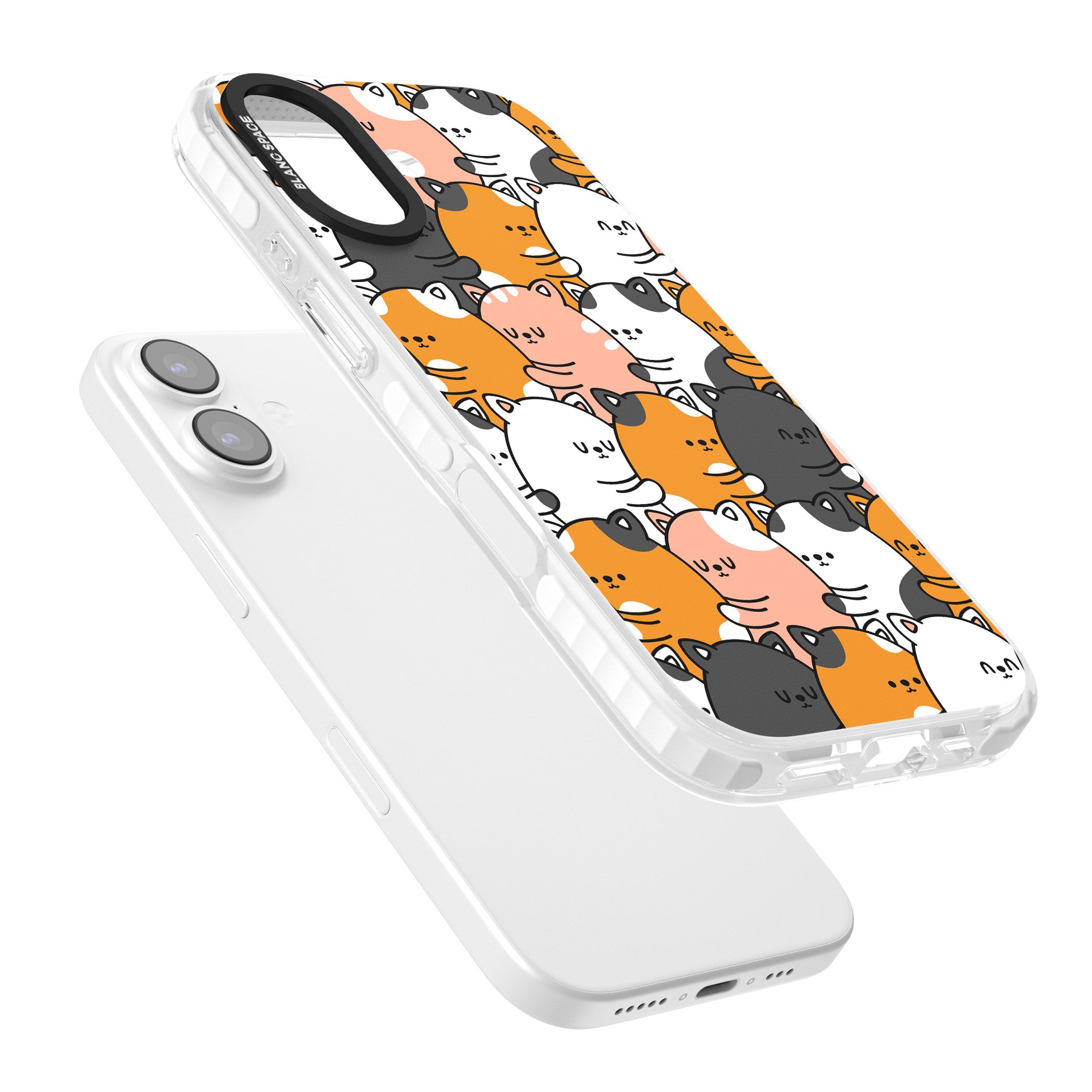 Spooning Cats Kawaii Pattern iPhone 17 Impact Pro Clear Phone Case Colours
