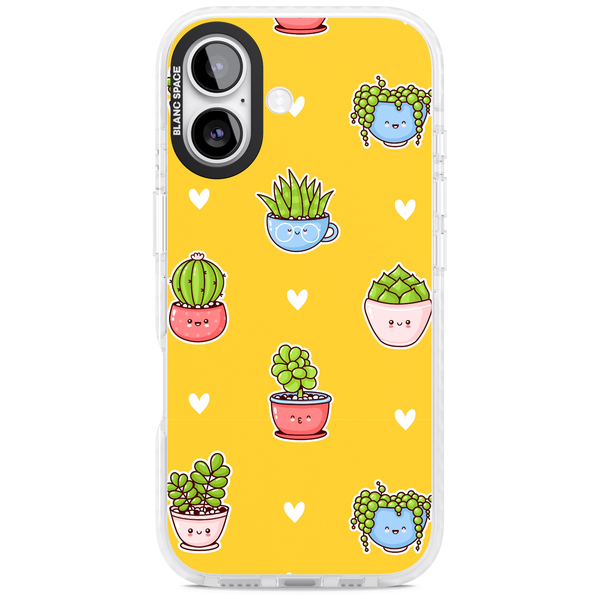 Plant Faces Kawaii Pattern iPhone 17 Impact Pro Clear Phone Case