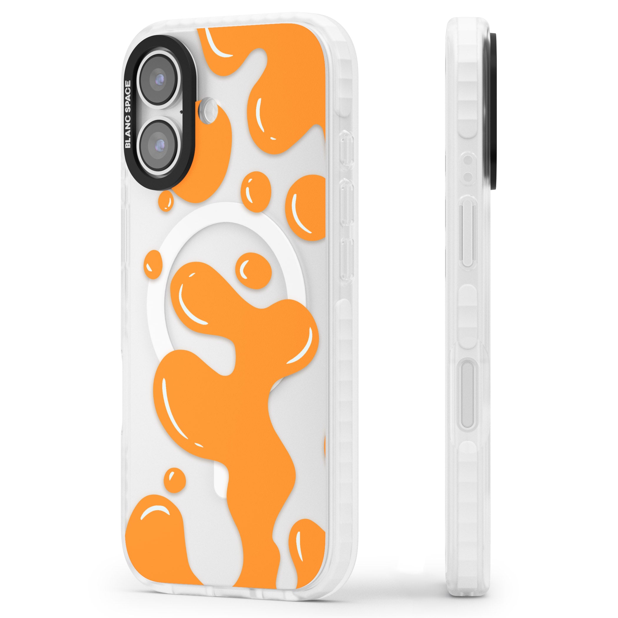 Orange Lava Lamp iPhone 17 Impact Pro Clear Phone Case Side Profile