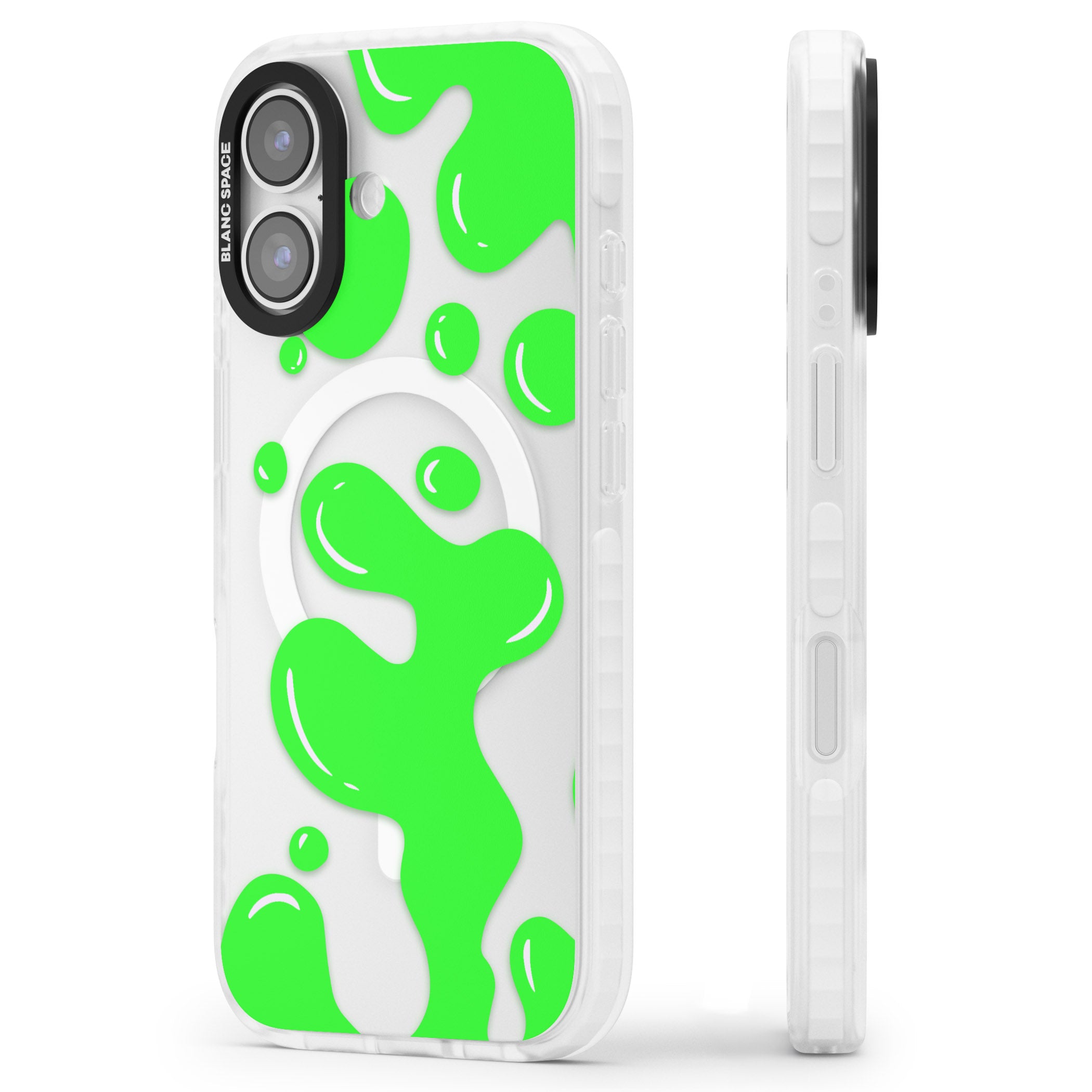 Green Lava Lamp iPhone 17 Impact Pro Clear Phone Case Side Profile