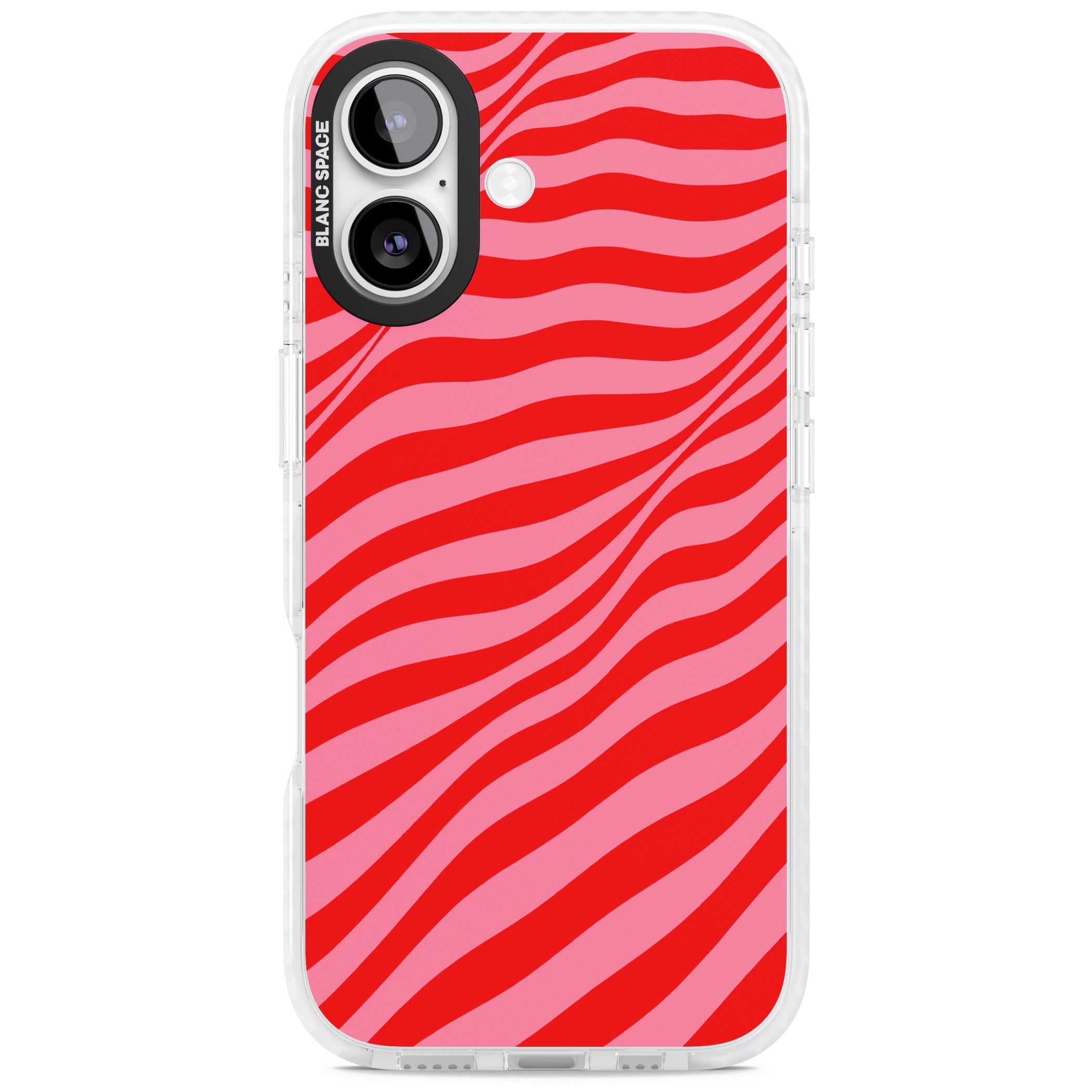 Pink & Red Distorted Line iPhone 17 Impact Pro Clear Phone Case