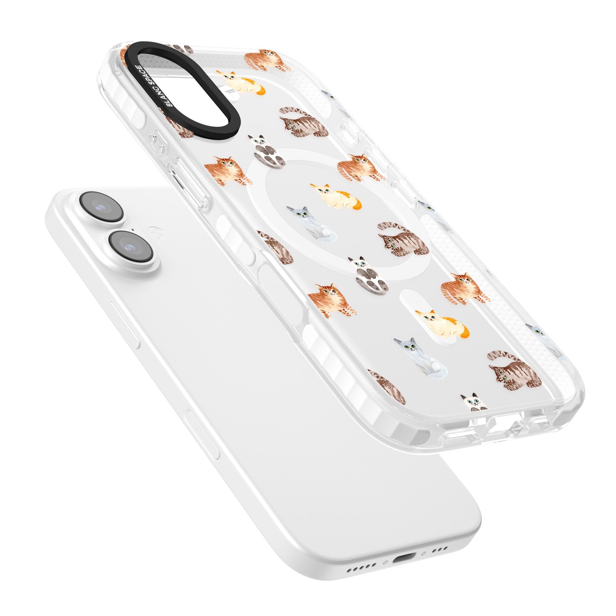 Cute Cat Pattern Classic iPhone 17 Impact Pro Clear Phone Case Colours