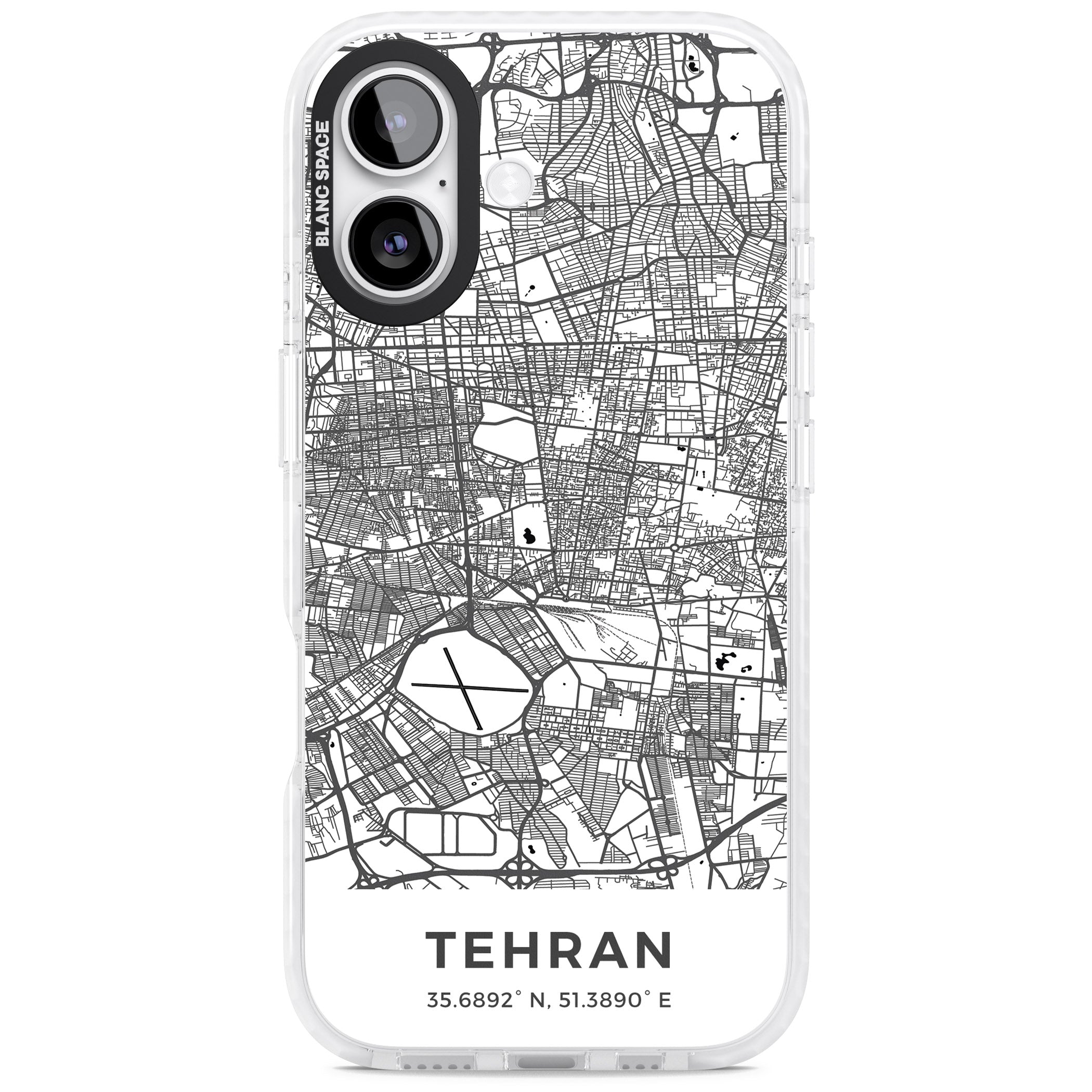 Tehran Map iPhone 17 Impact Pro Clear Phone Case