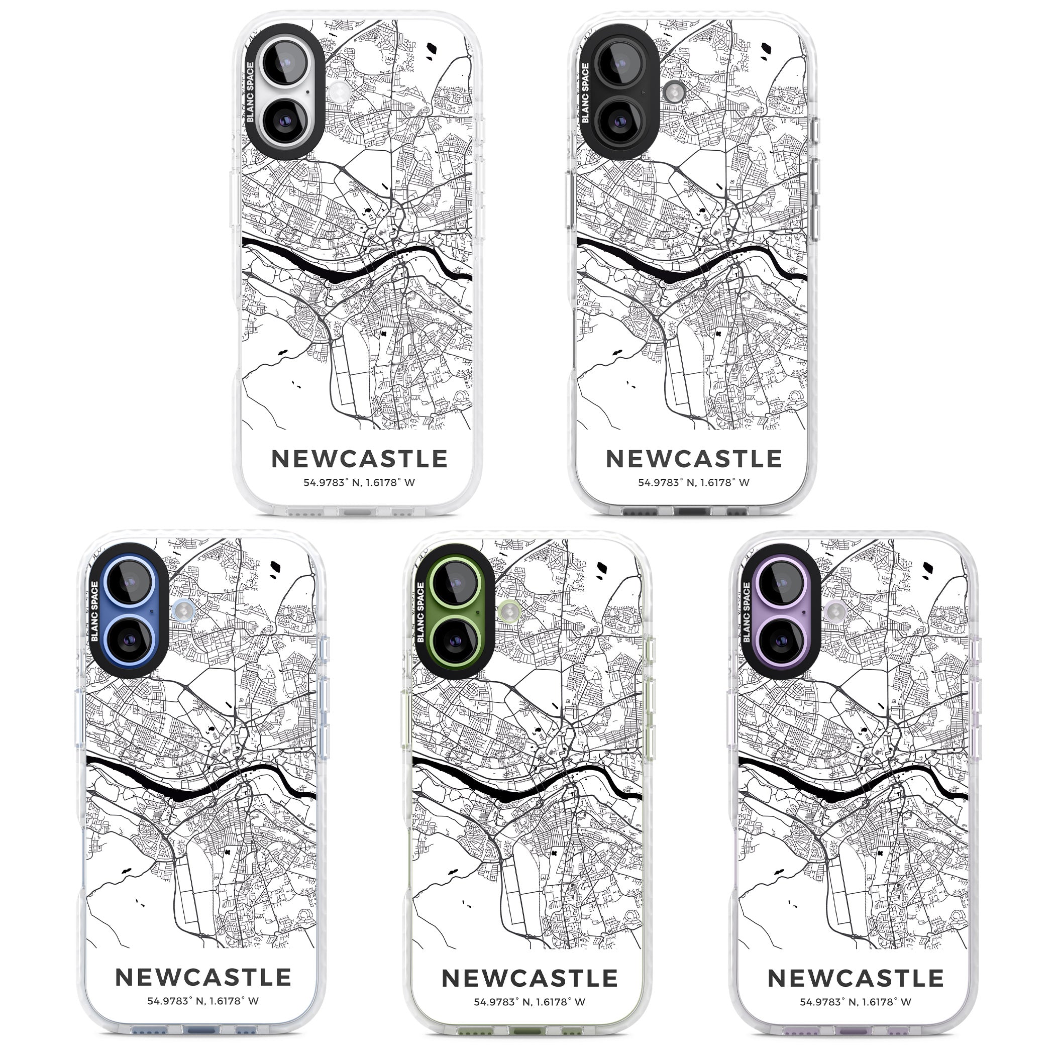 Newcastle City Map iPhone 17 Impact Pro Clear Phone Case APT Impact Protection