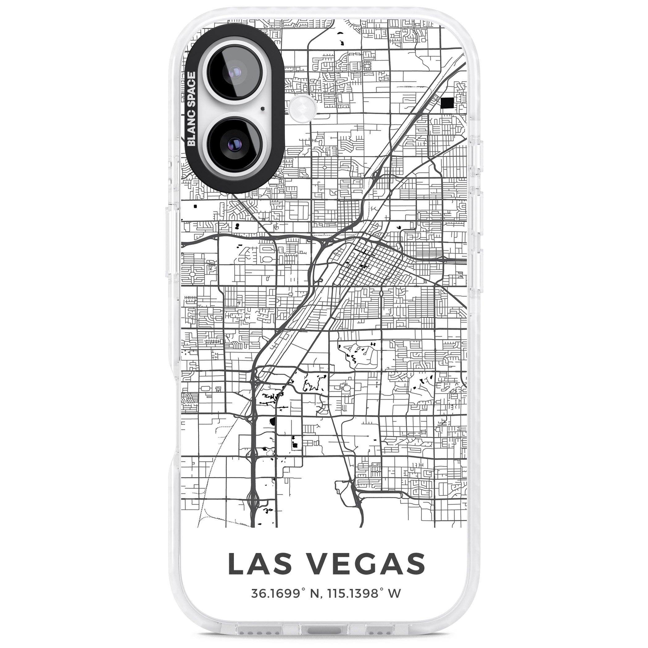 Las Vegas Map iPhone 17 Impact Pro Clear Phone Case