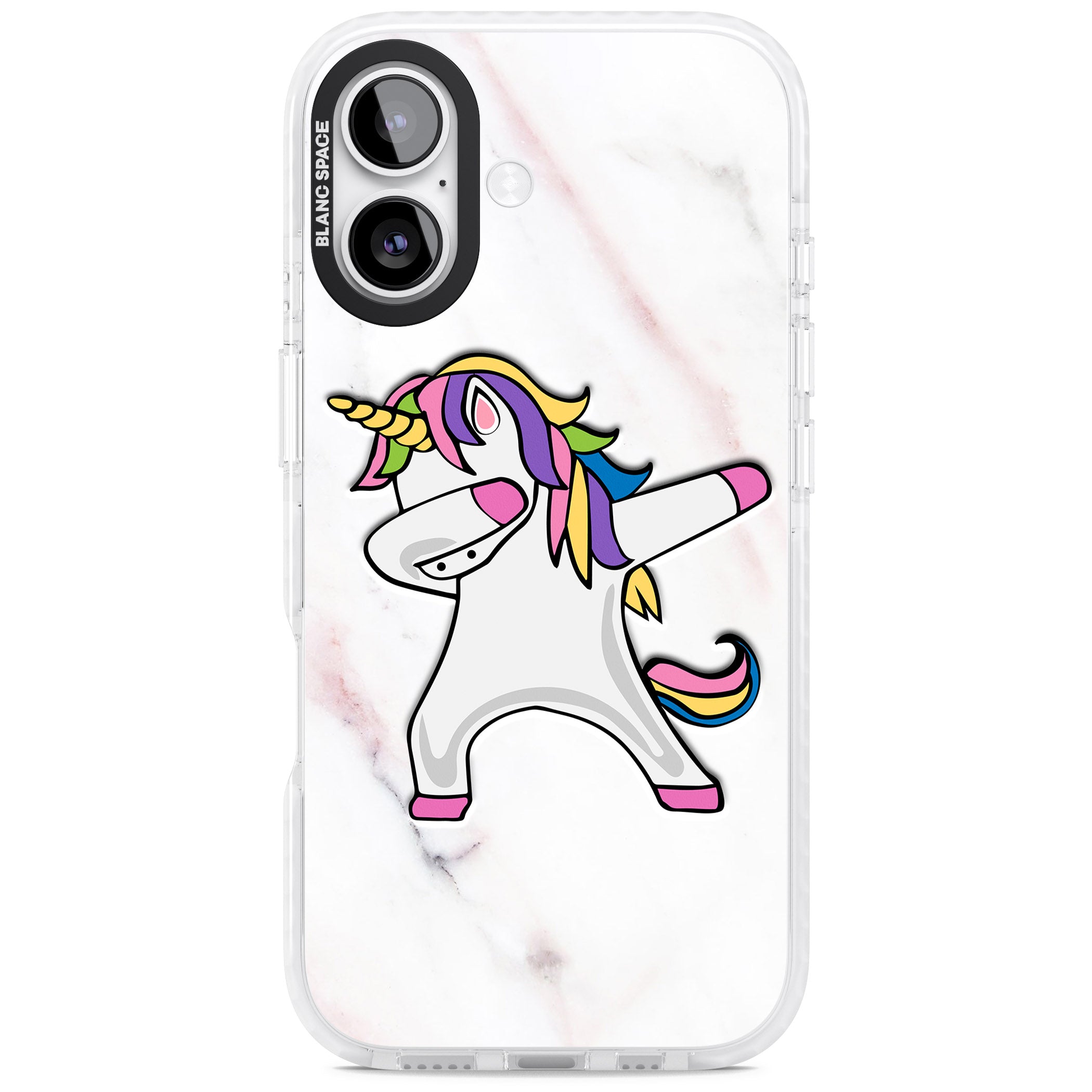 Designer Marble Unicorn Dab iPhone 17 Impact Pro Clear Phone Case