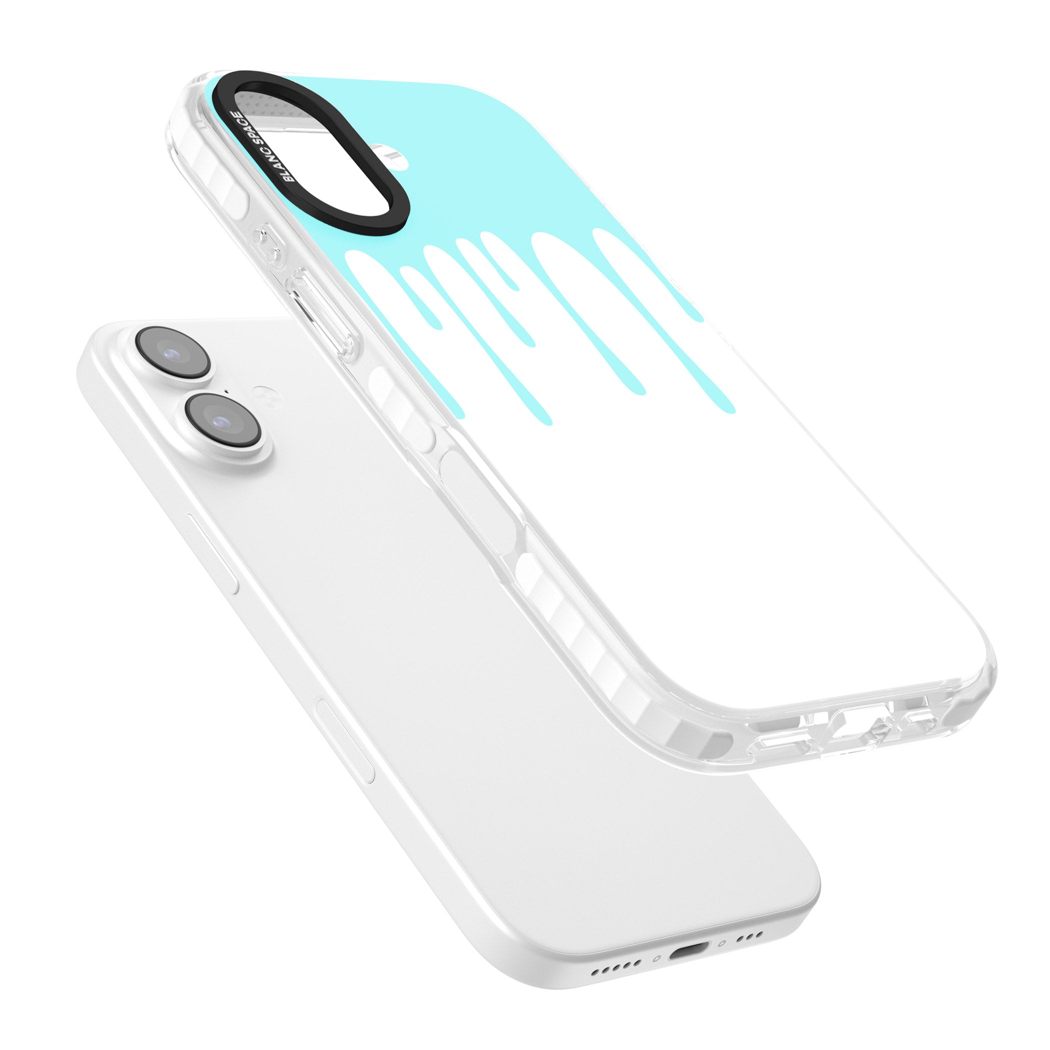 Melted Teal Drip iPhone 17 Impact Pro Clear Phone Case Colours