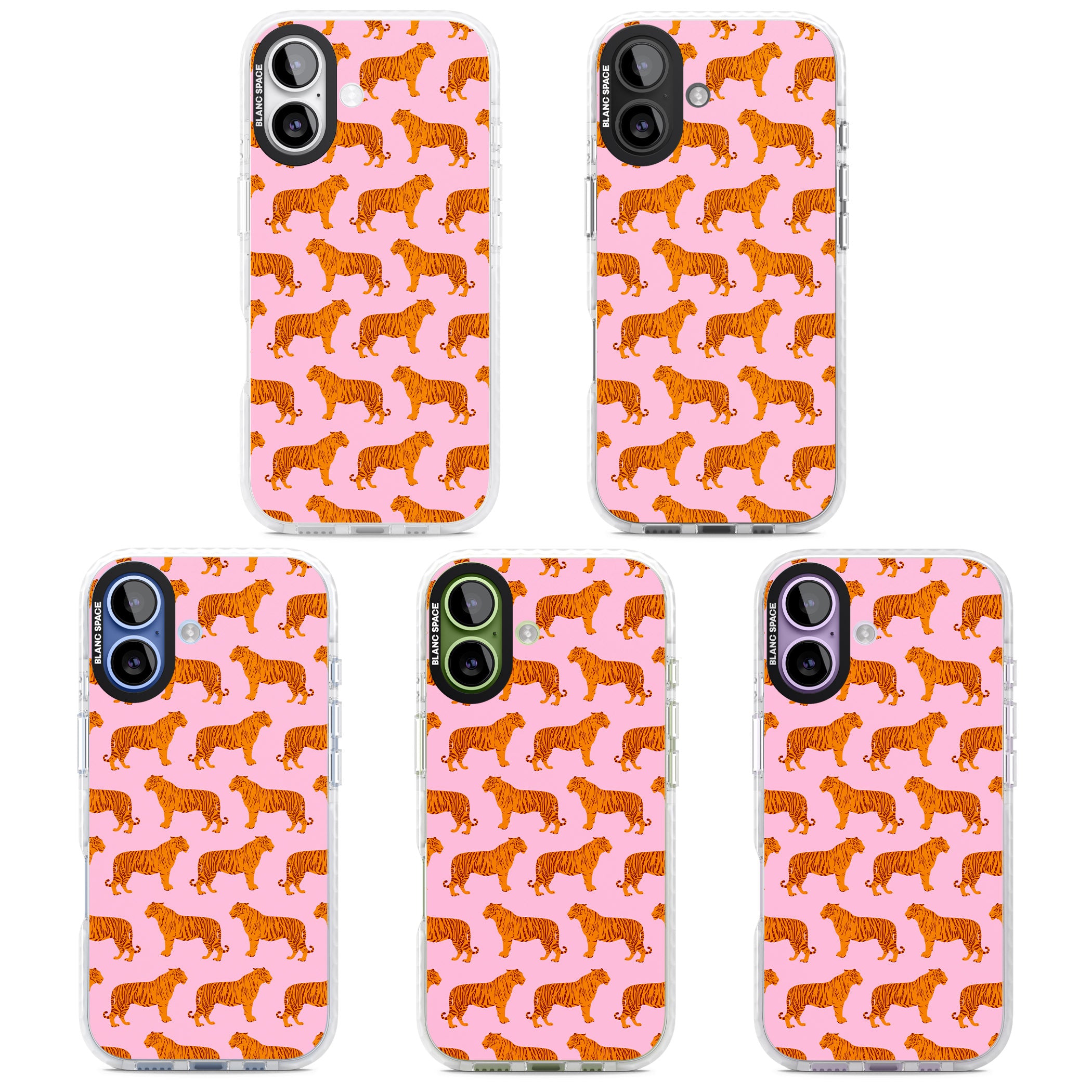 Tiger Pink Pattern iPhone 17 Impact Pro Clear Phone Case APT Impact Protection