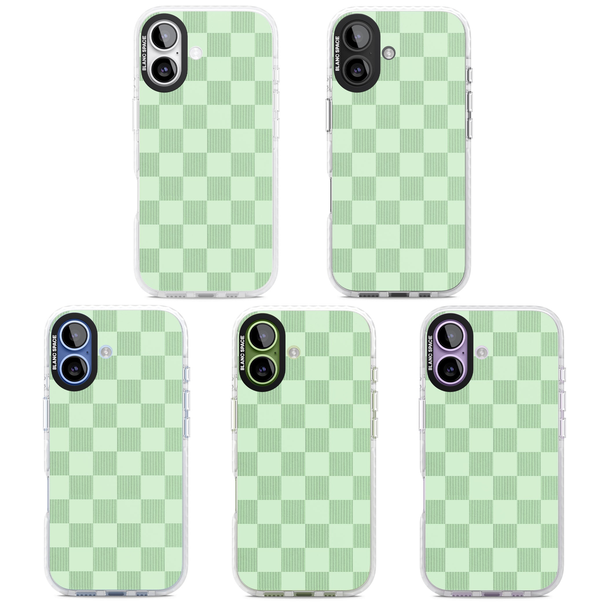 Seafoam Checkered iPhone 17 Impact Pro Clear Phone Case APT Impact Protection