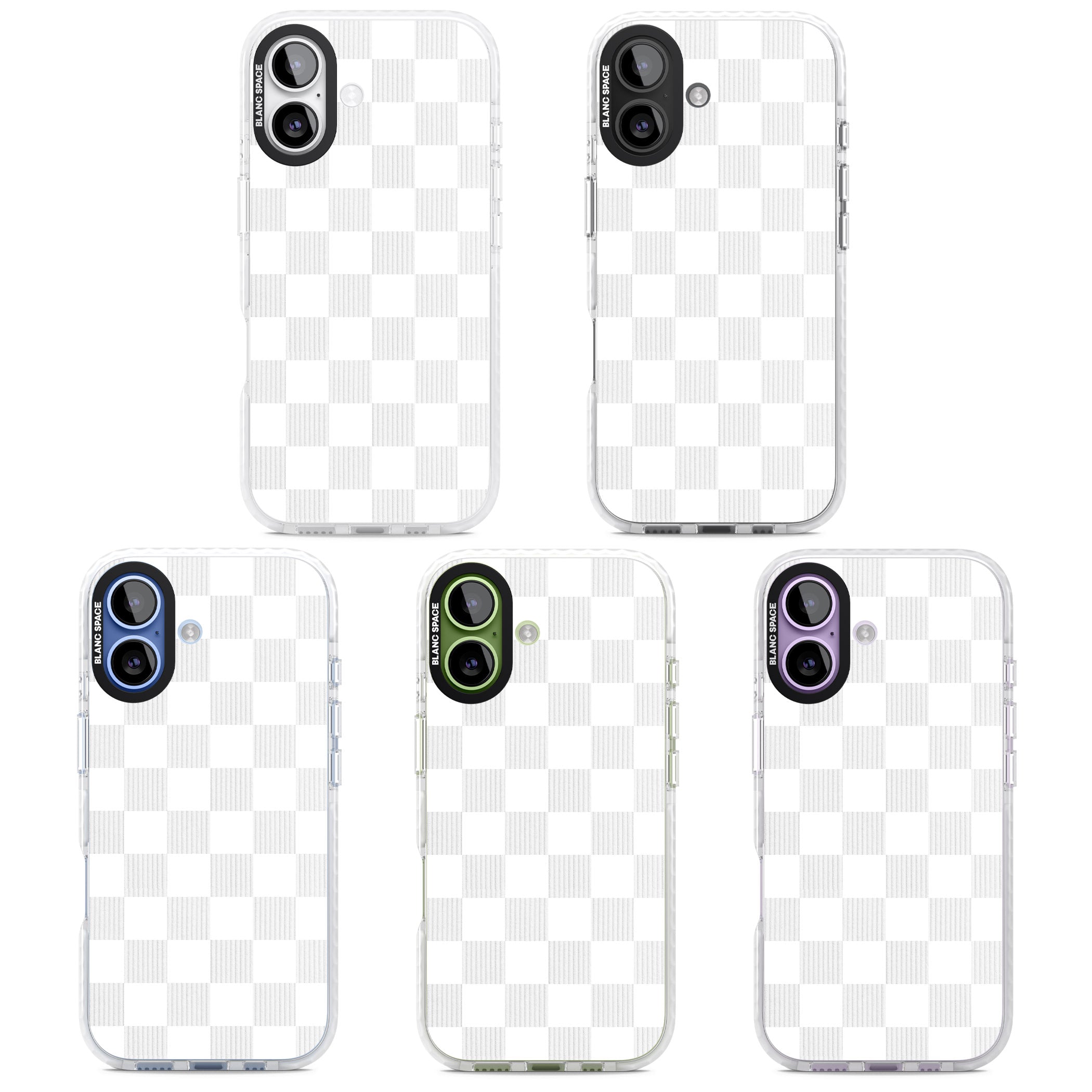 White Checkered iPhone 17 Impact Pro Clear Phone Case APT Impact Protection