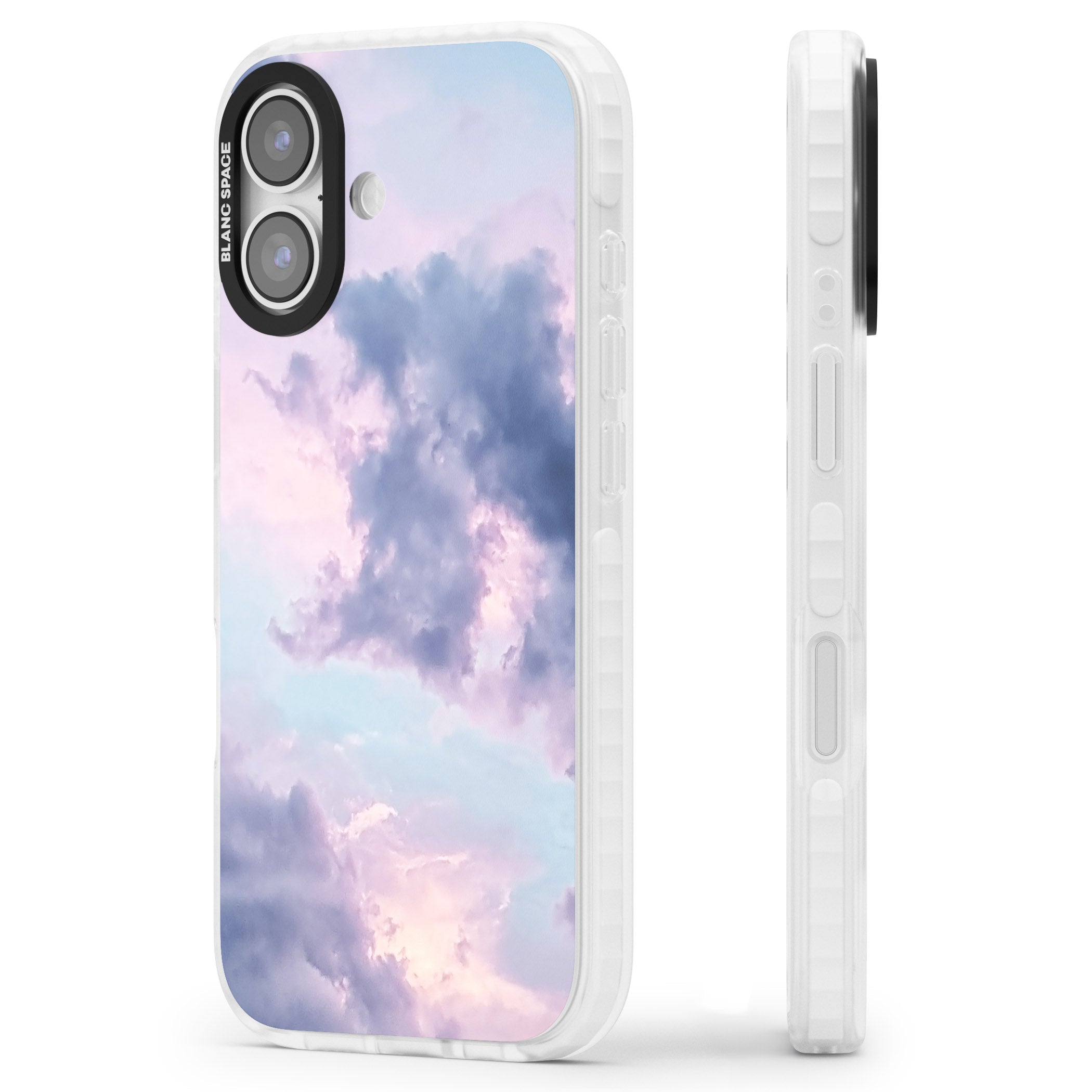 Pastel Sky Clouds iPhone 17 Impact Pro Clear Phone Case Side Profile