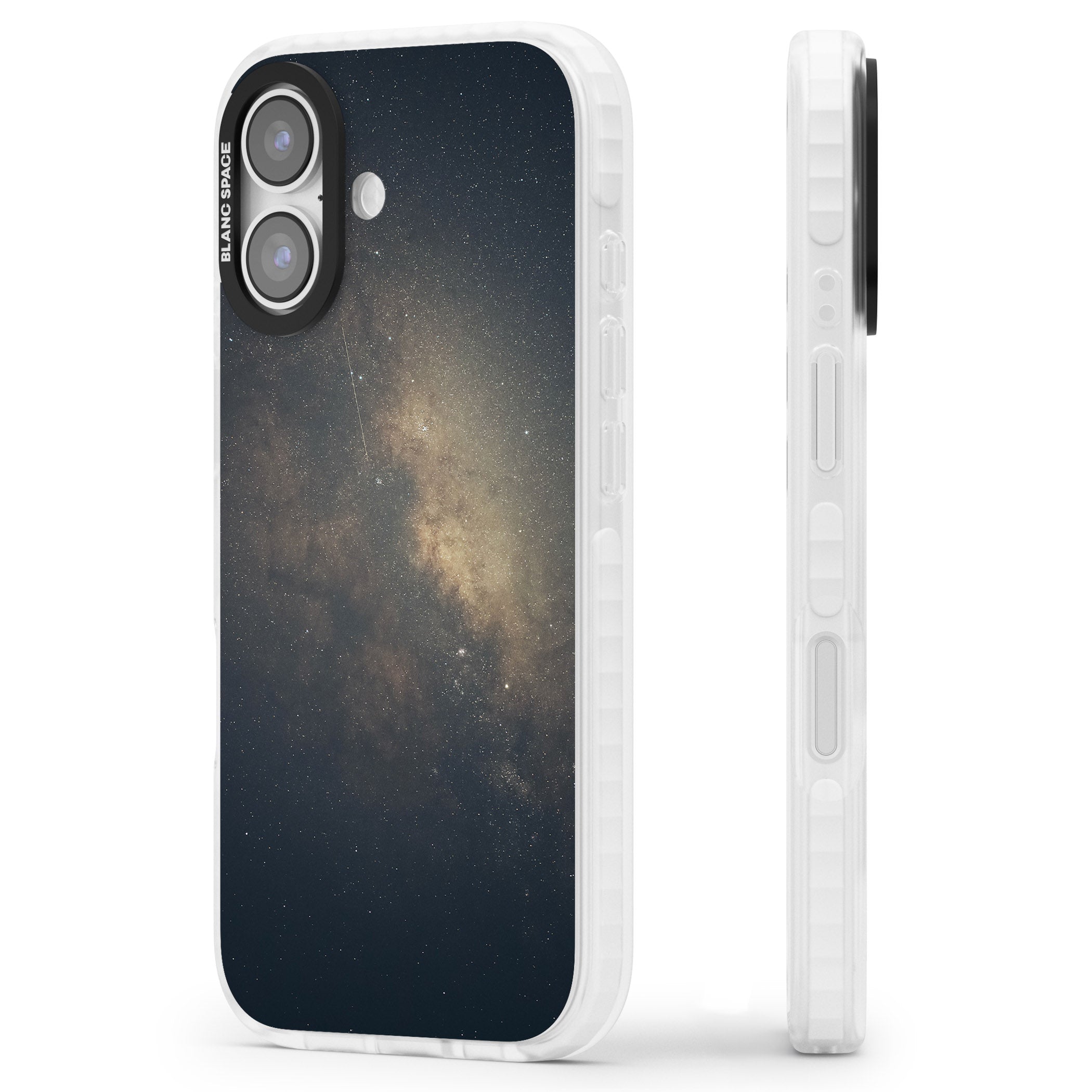 Cosmic Night Sky iPhone 17 Impact Pro Clear Phone Case Side Profile