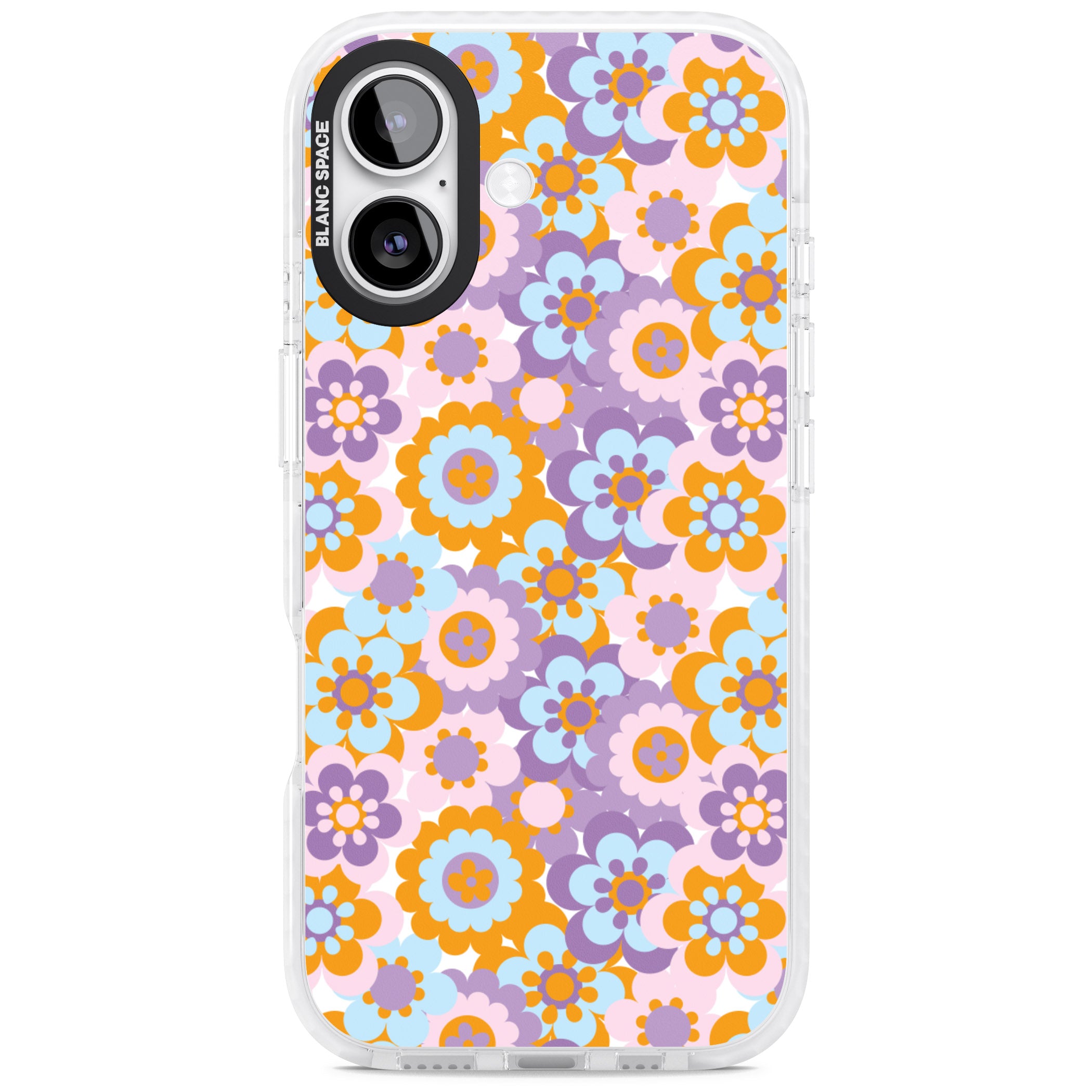 Flower Power Pattern iPhone 17 Impact Pro Clear Phone Case