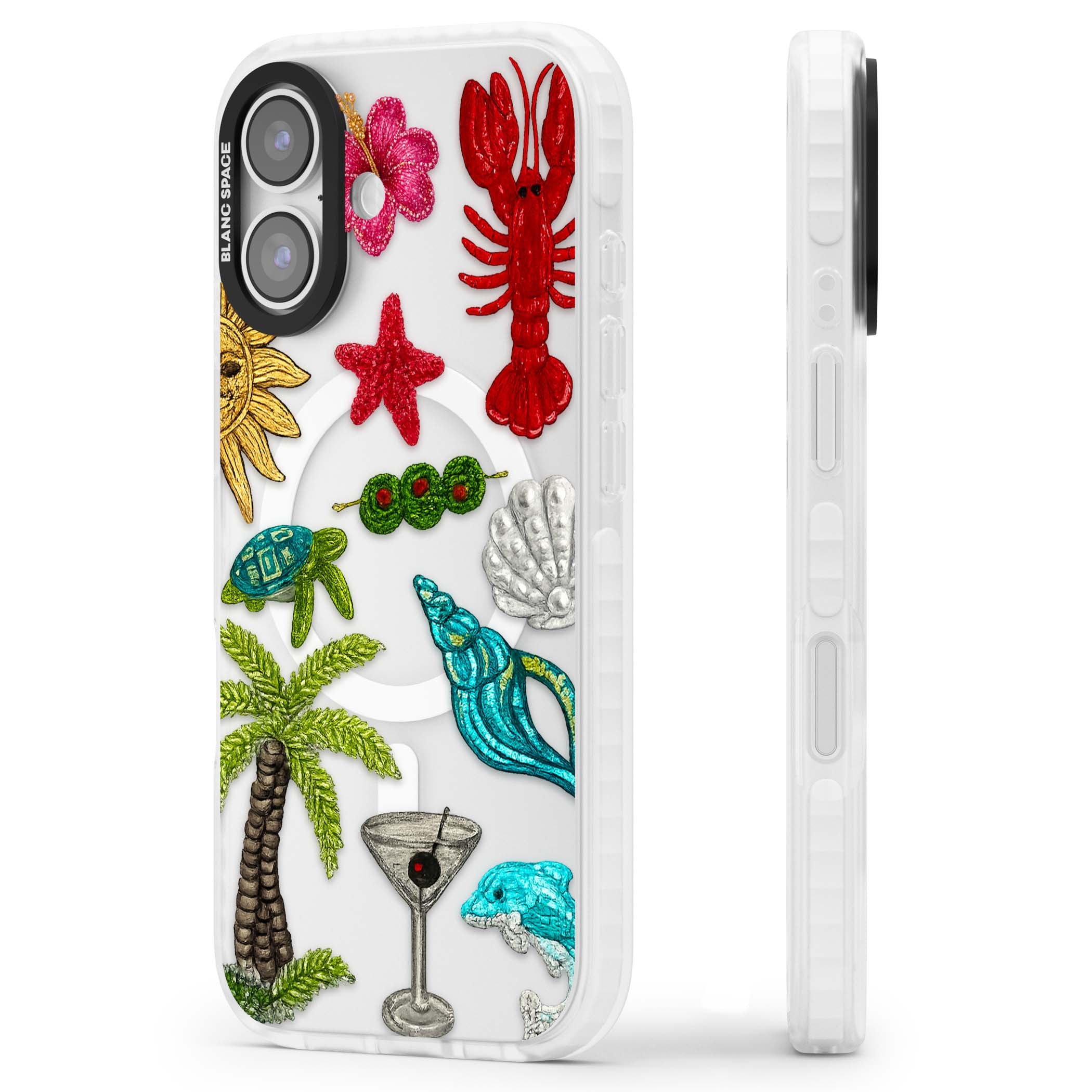 Painted Coastal Pattern coastal iPhone case | Impact Magsafe case for iPhone 17