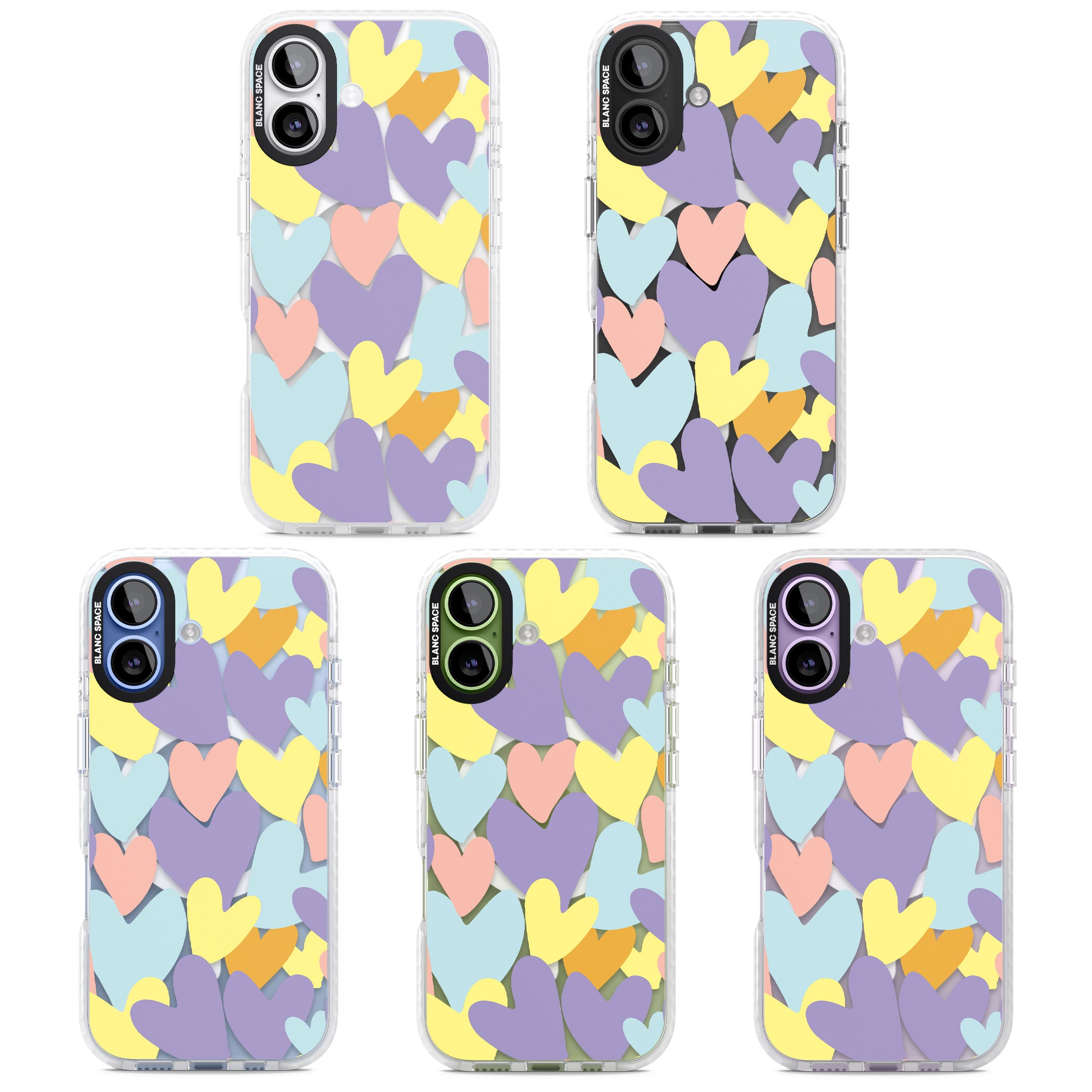 Pastel Hearts iPhone 17 Impact Pro Clear Phone Case APT Impact Protection