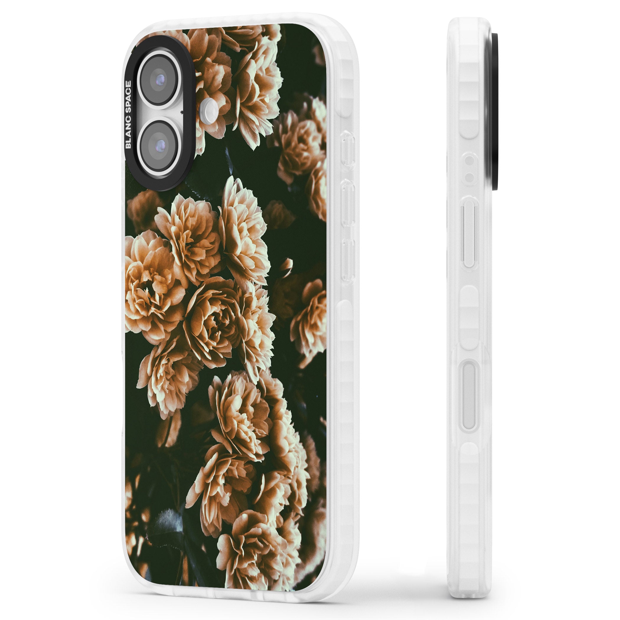 Moody Peony iPhone 17 Impact Pro Clear Phone Case Side Profile
