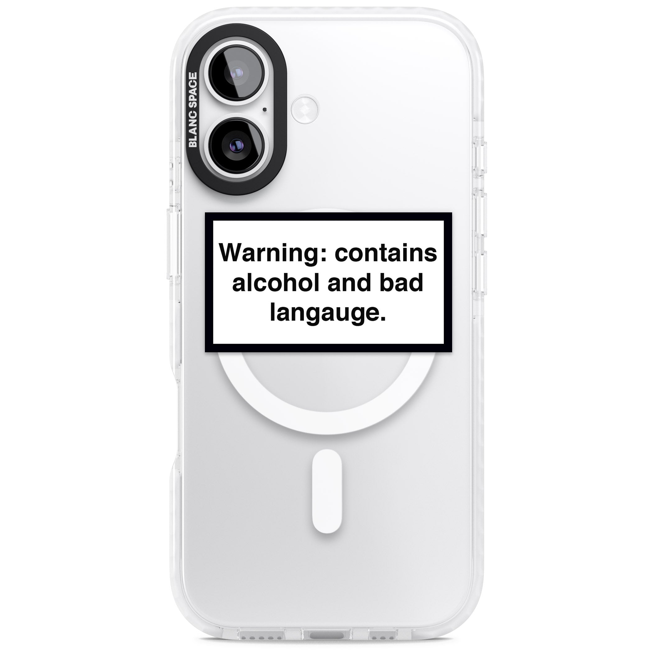 Warning: Contains Alcohol & Bad Language iPhone 17 Impact Pro Clear Phone Case