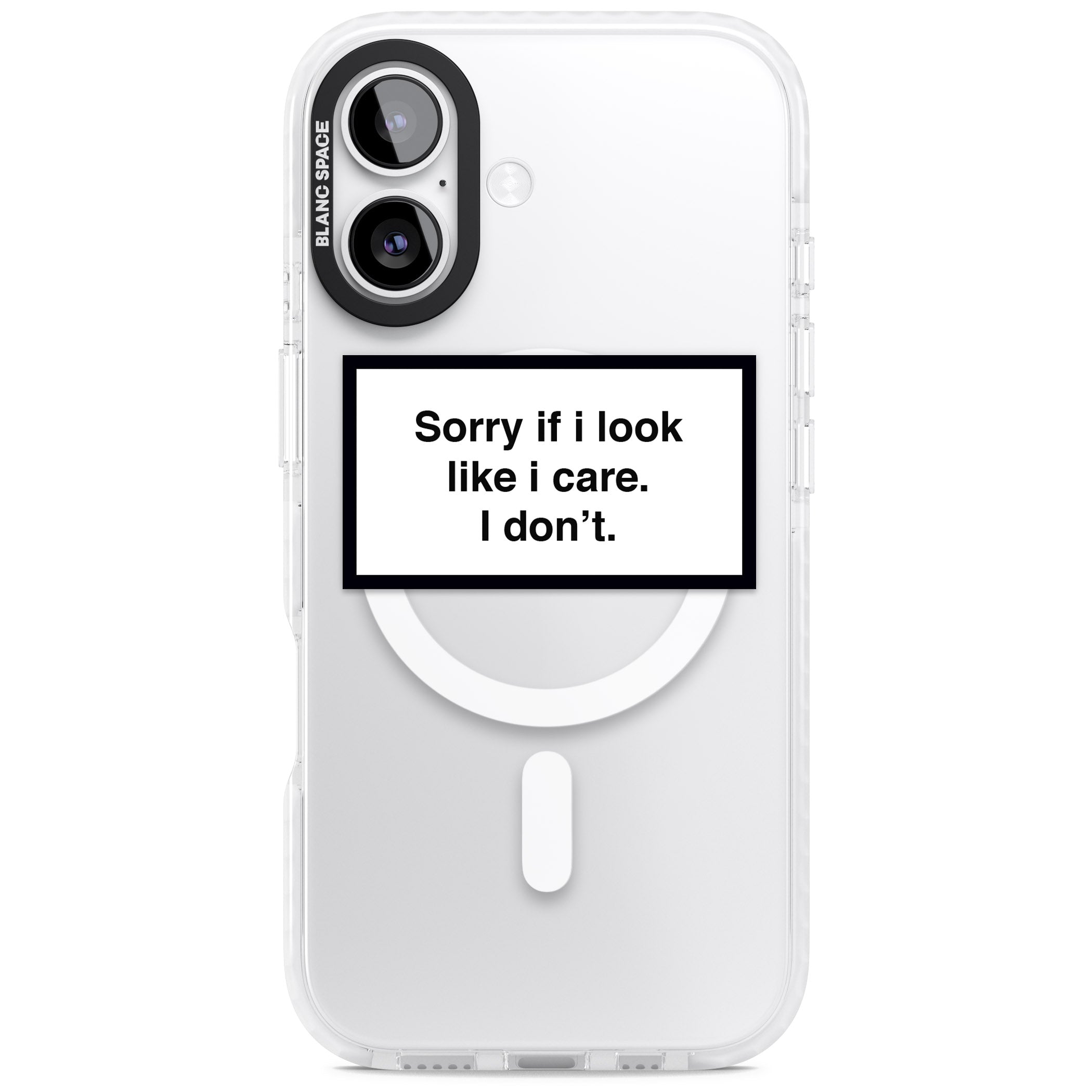 Sorry If I Look Like I Care iPhone 17 Impact Pro Clear Phone Case