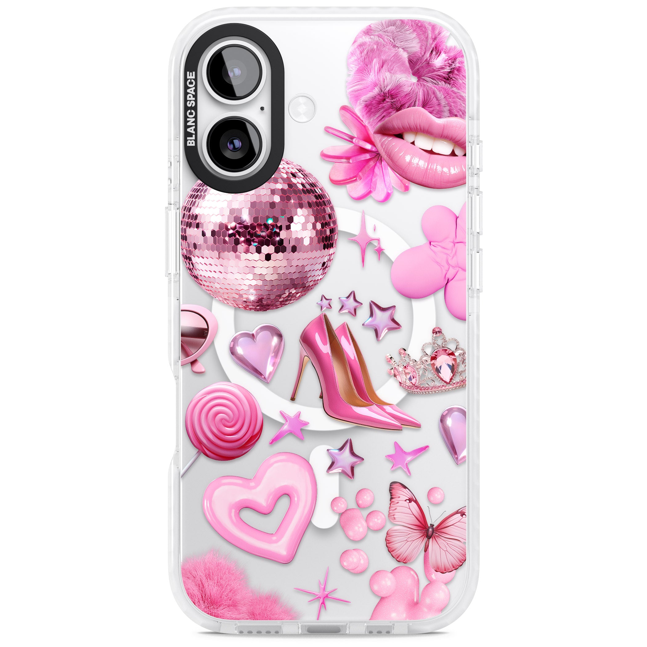 Pink Glam iPhone 17 Impact Pro Clear Phone Case