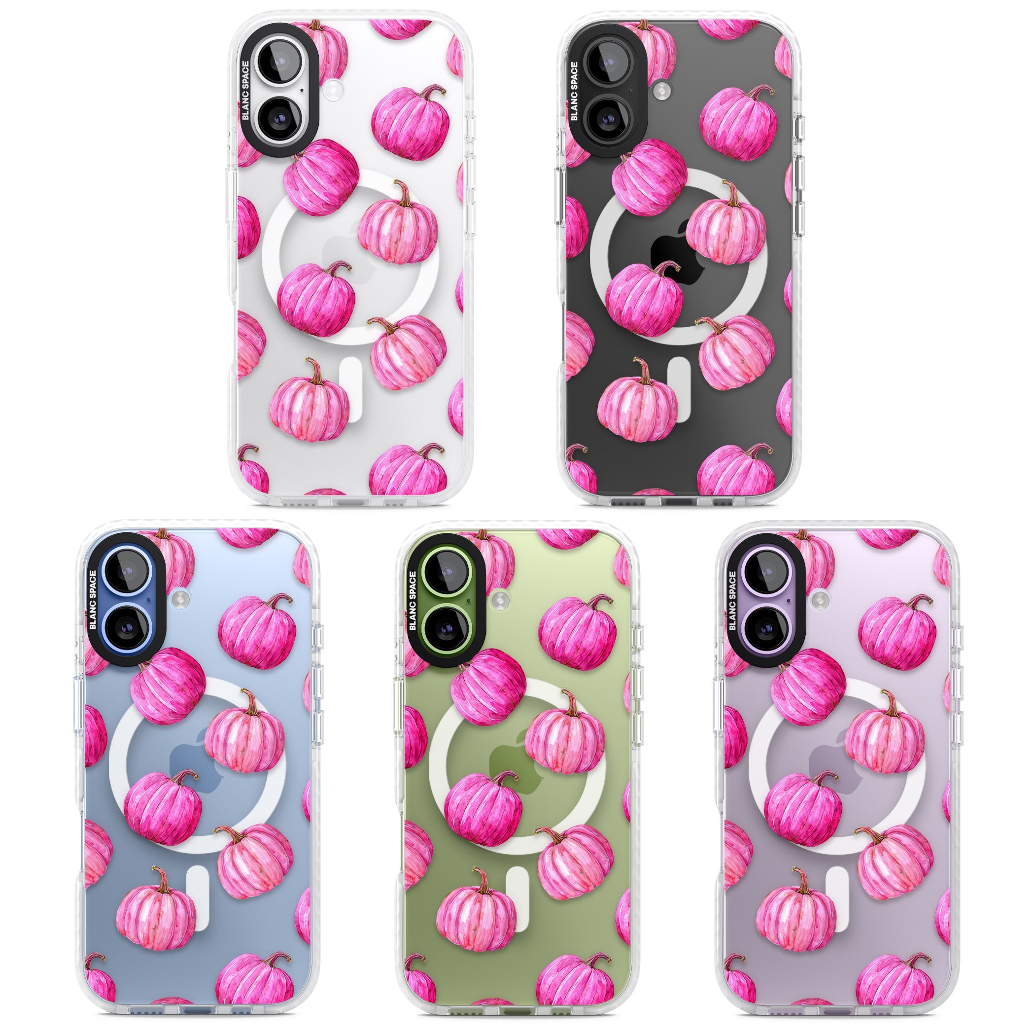 Pink Pumpkins iPhone 17 Impact Pro Clear Phone Case APT Impact Protection