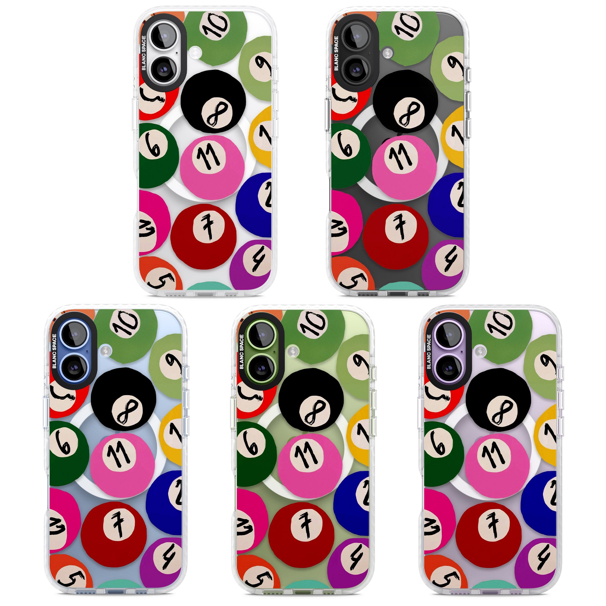 Pool Balls iPhone 17 Impact Pro Clear Phone Case APT Impact Protection