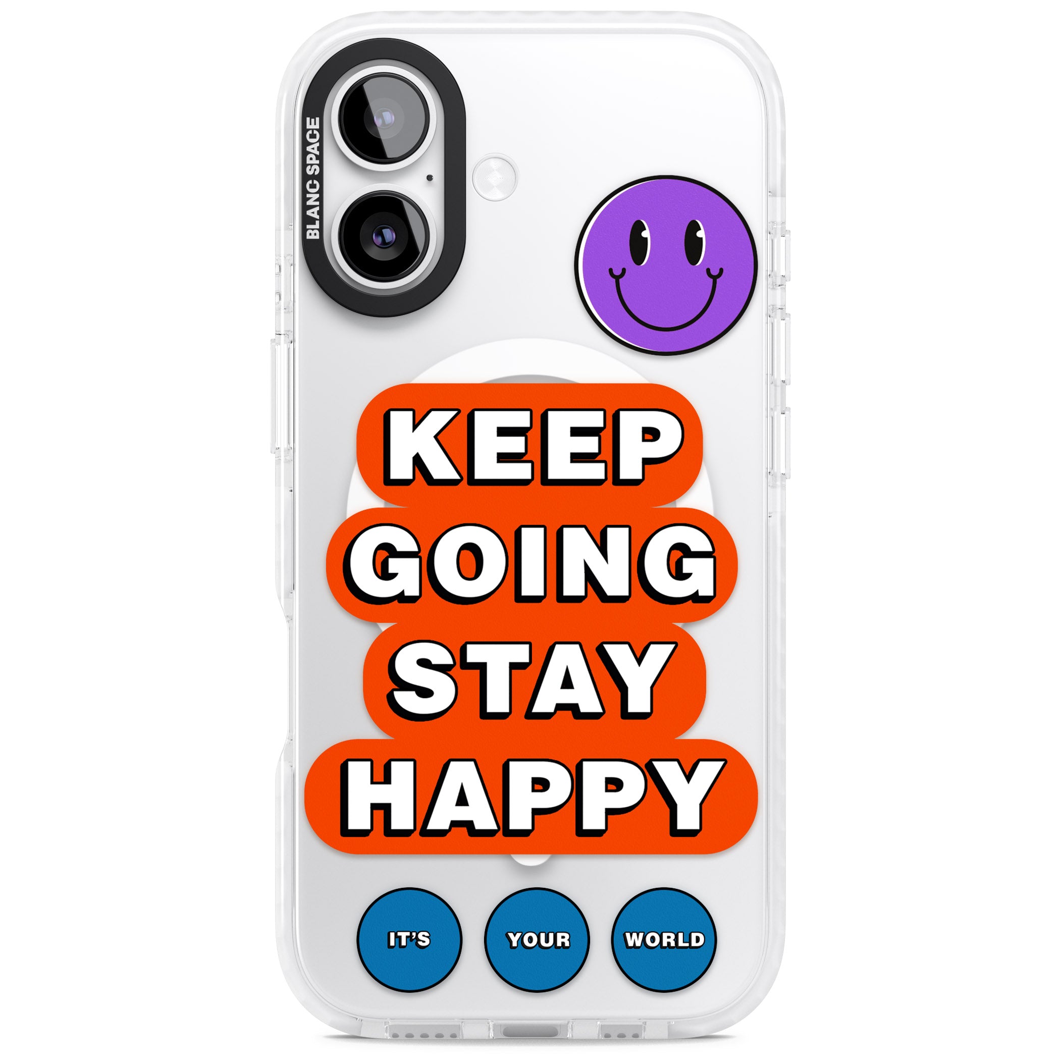 Keep Going Stay Happy iPhone 17 Impact Pro Clear Phone Case
