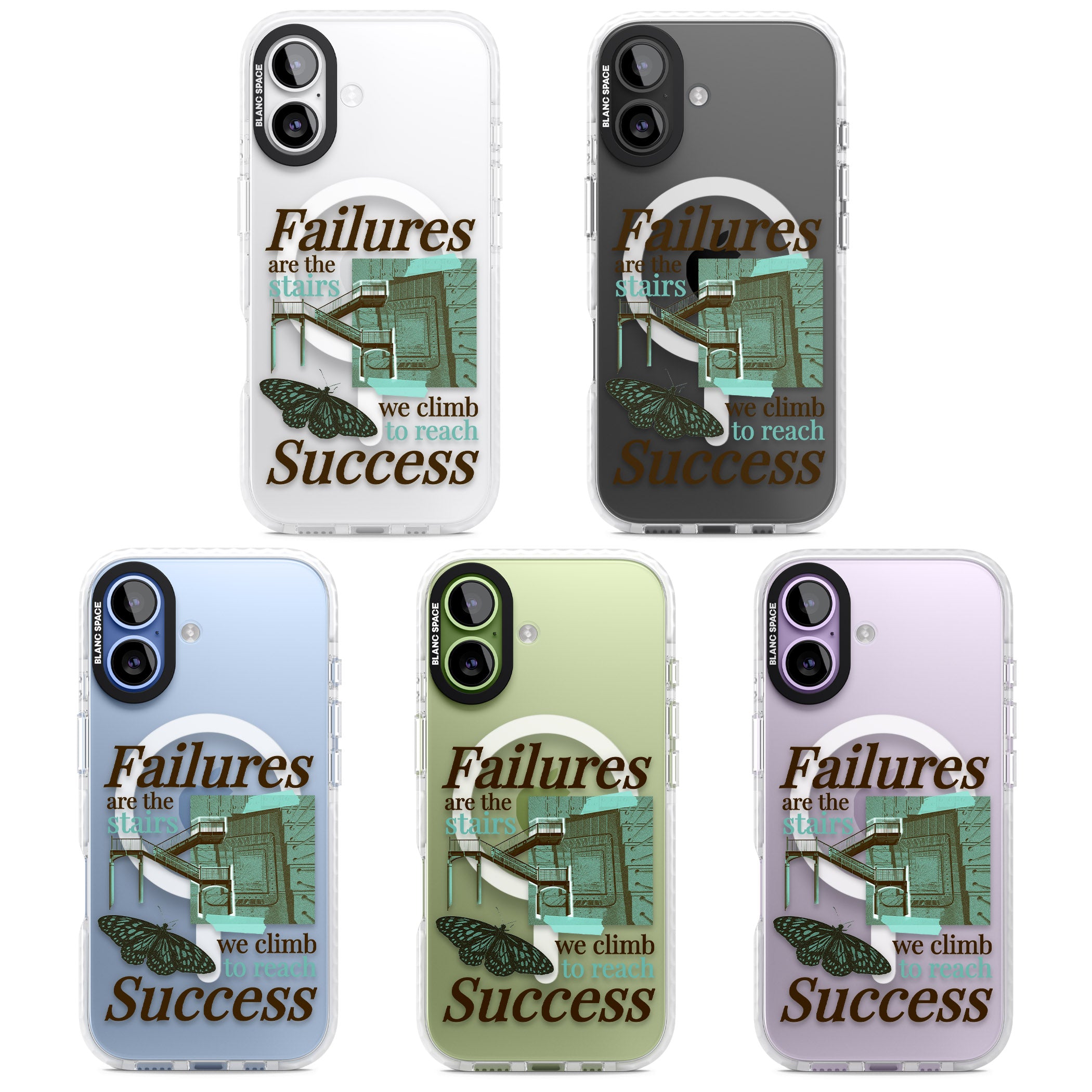 Fail To Succeed iPhone 17 Impact Pro Clear Phone Case APT Impact Protection