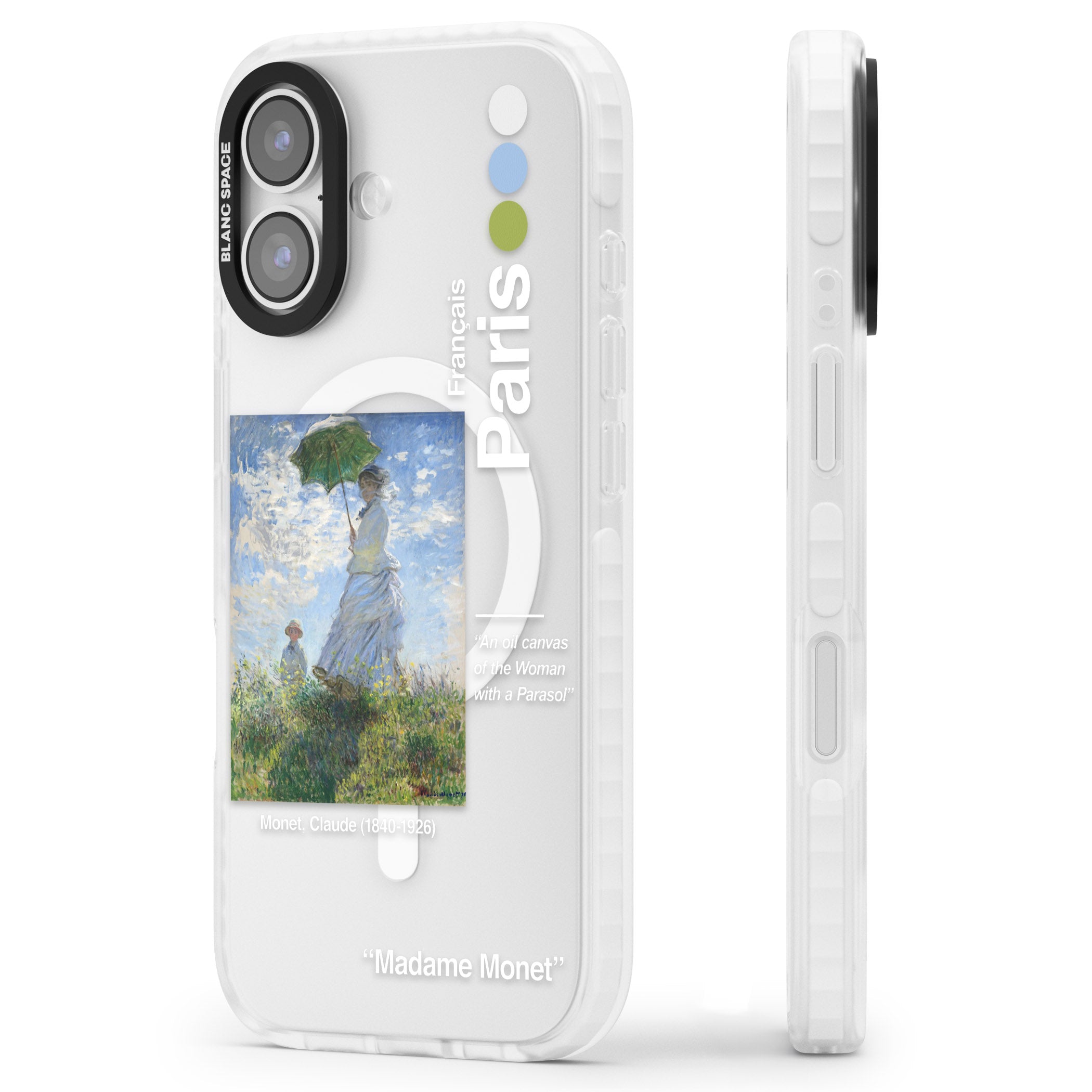 Madame Monet And Her Son iPhone 17 Impact Pro Clear Phone Case Side Profile