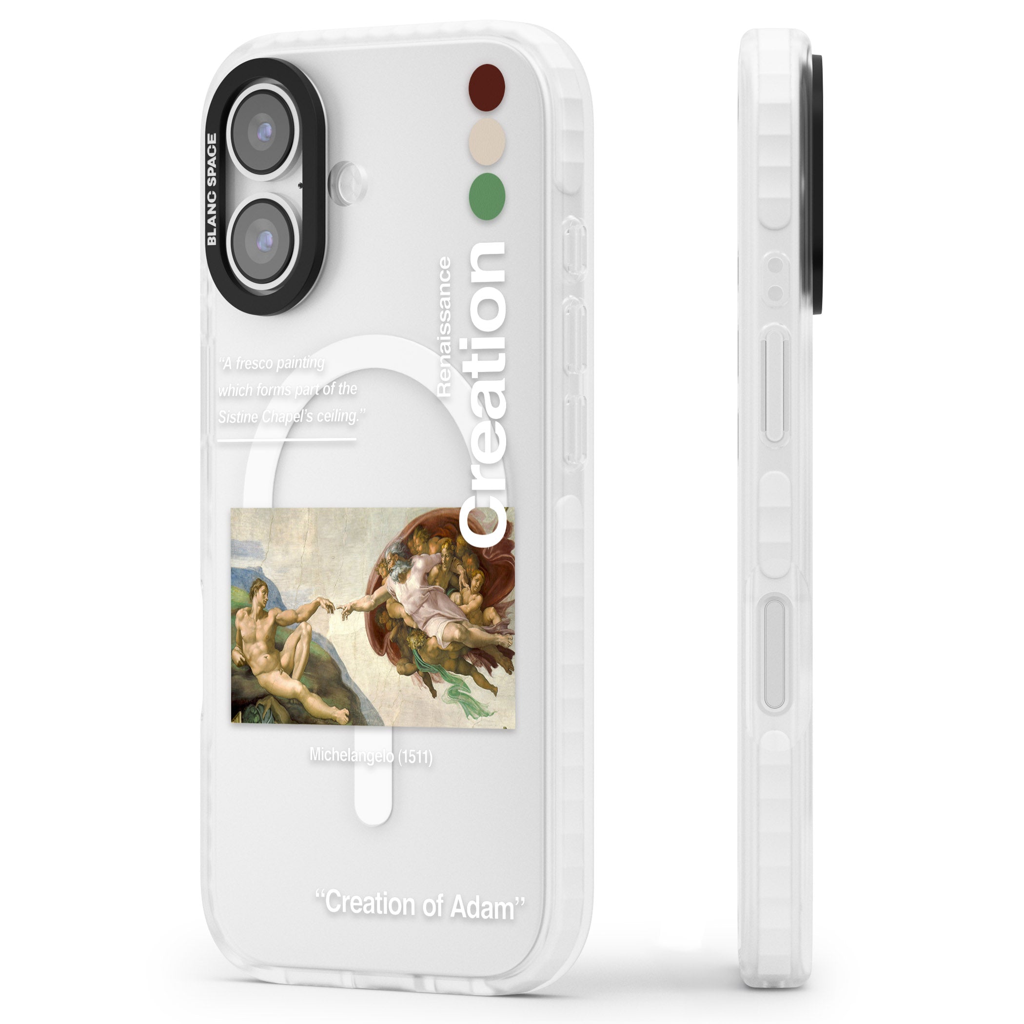 Creation Of Adam Michelangelo iPhone 17 Impact Pro Clear Phone Case Side Profile