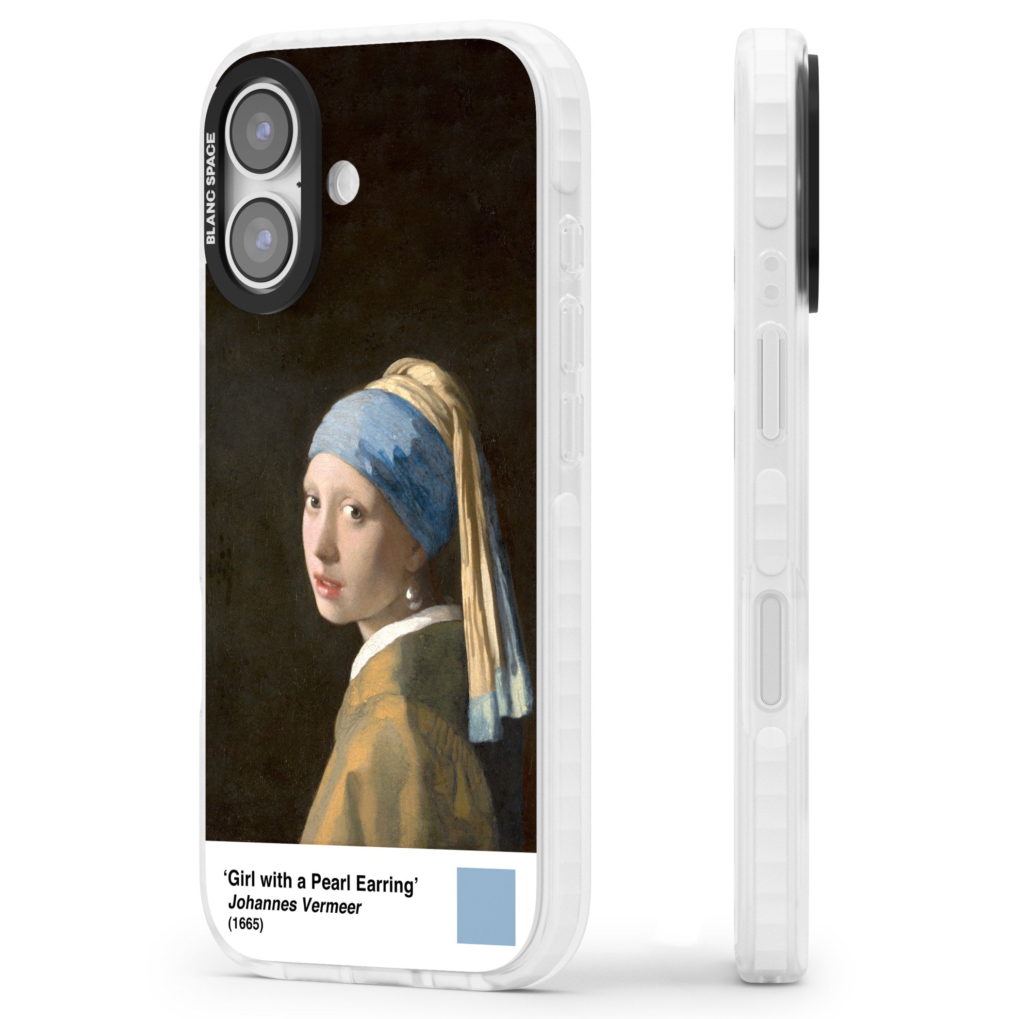 Girl With A Pearl Earring iPhone 17 Impact Pro Clear Phone Case Side Profile