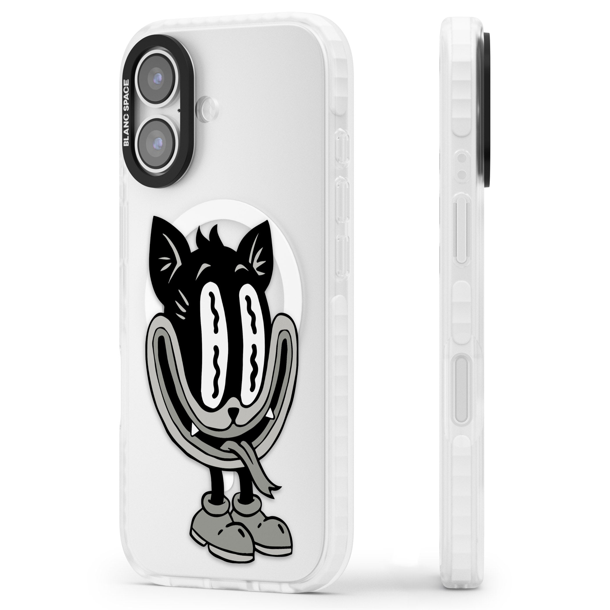 Faded Feline iPhone 17 Impact Pro Clear Phone Case Side Profile