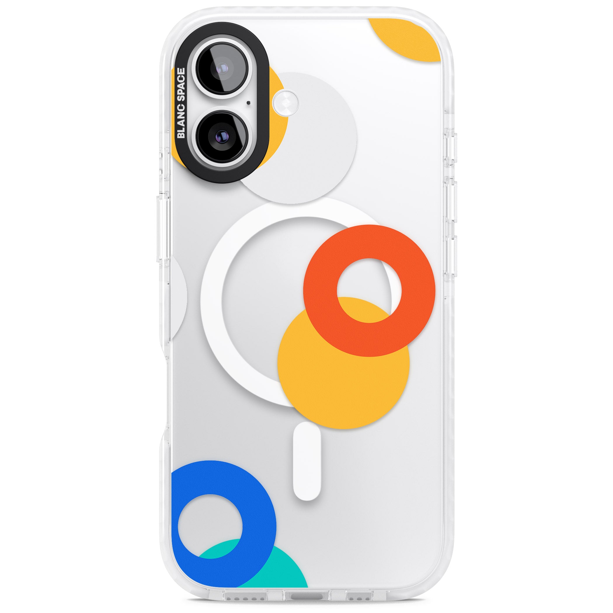 Abstract Mixed Circles iPhone 17 Impact Pro Clear Phone Case