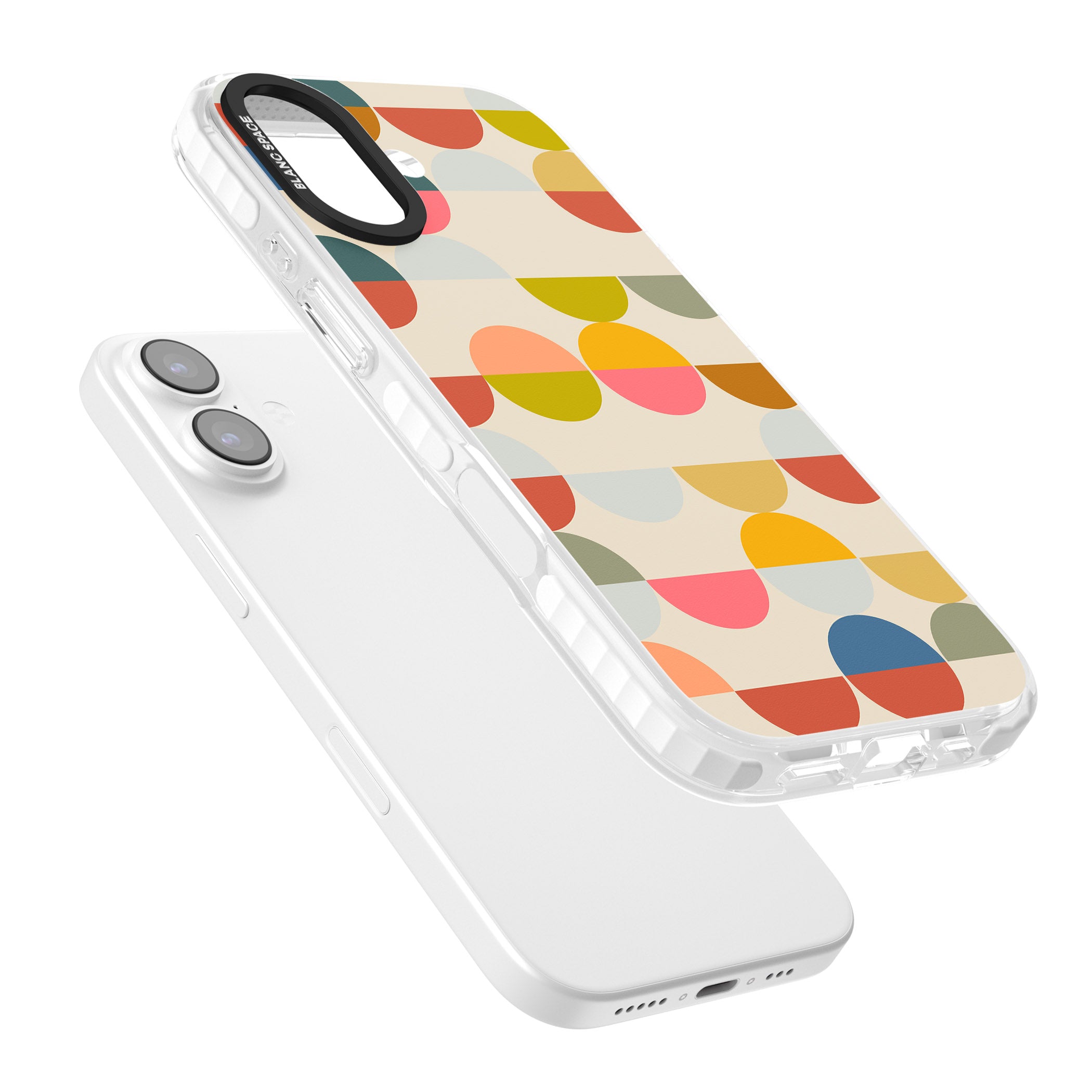 Colorful Retro Circles iPhone 17 Impact Pro Clear Phone Case Colours