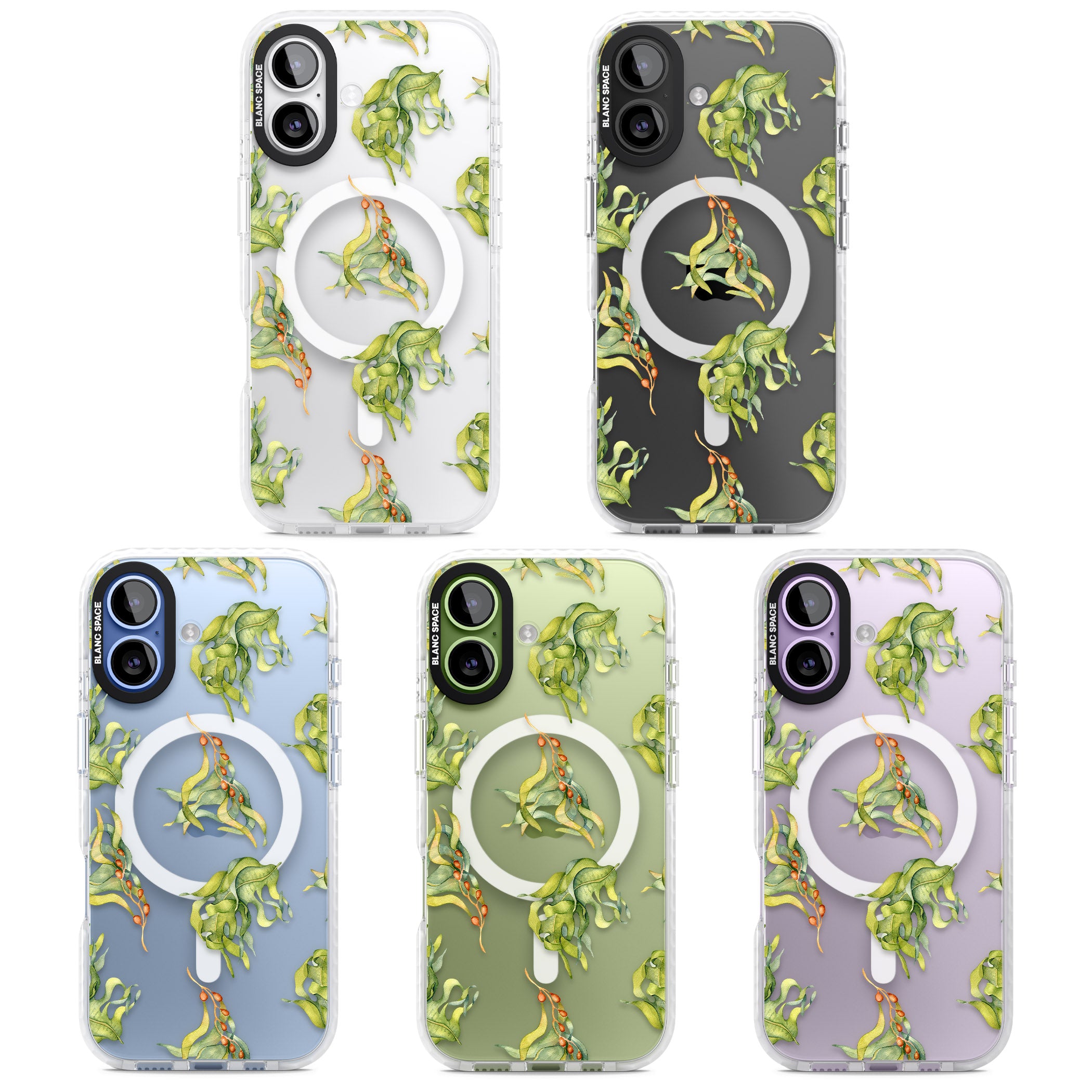 Flowing Seaweed Watercolor iPhone 17 Impact Pro Clear Phone Case APT Impact Protection