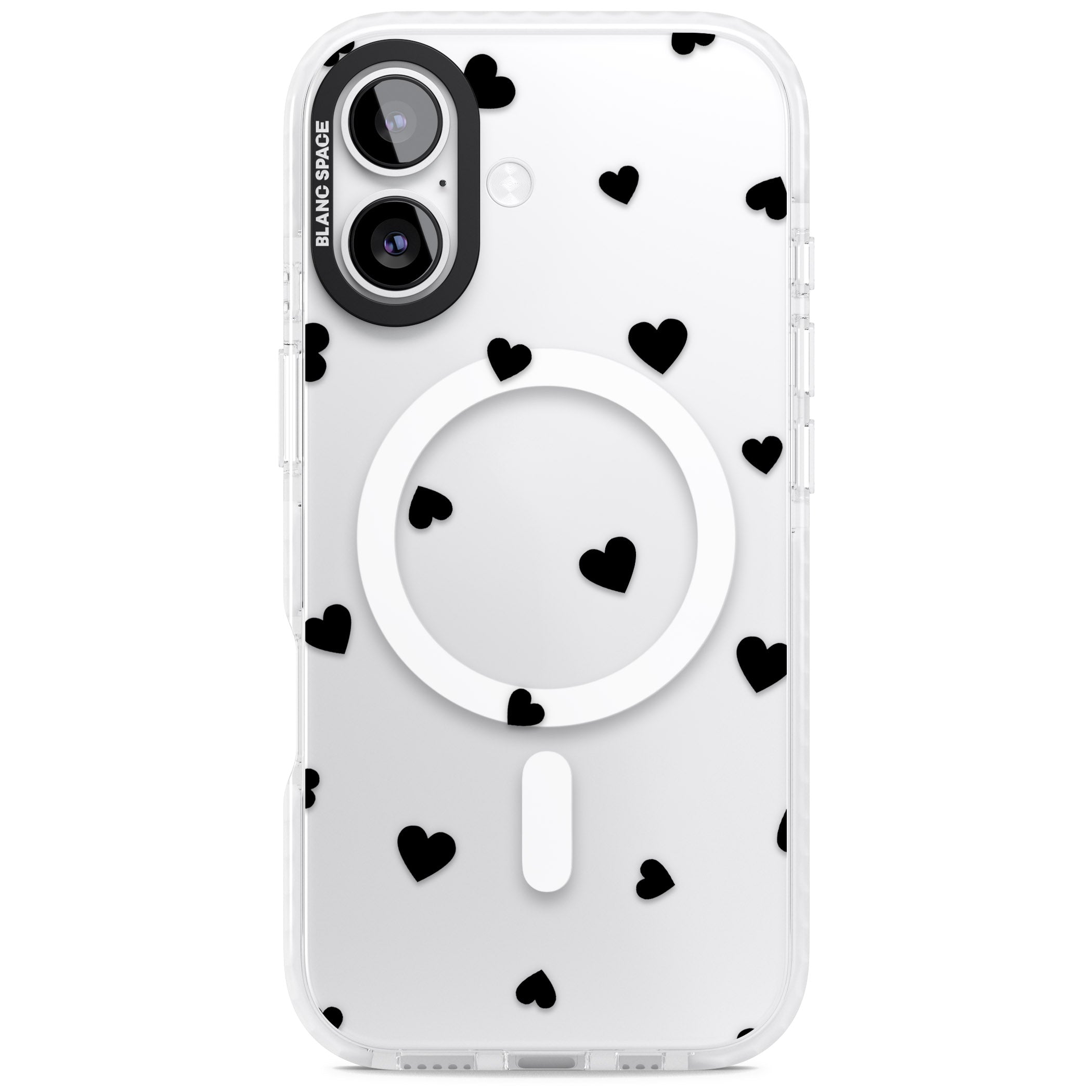 Black Hearts iPhone 17 Impact Pro Clear Phone Case