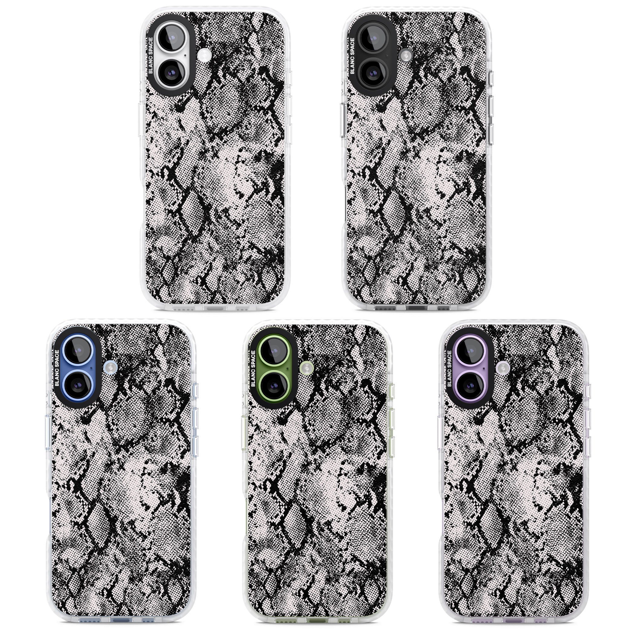 Pastel Snakeskin Grey iPhone 17 Impact Pro Clear Phone Case APT Impact Protection