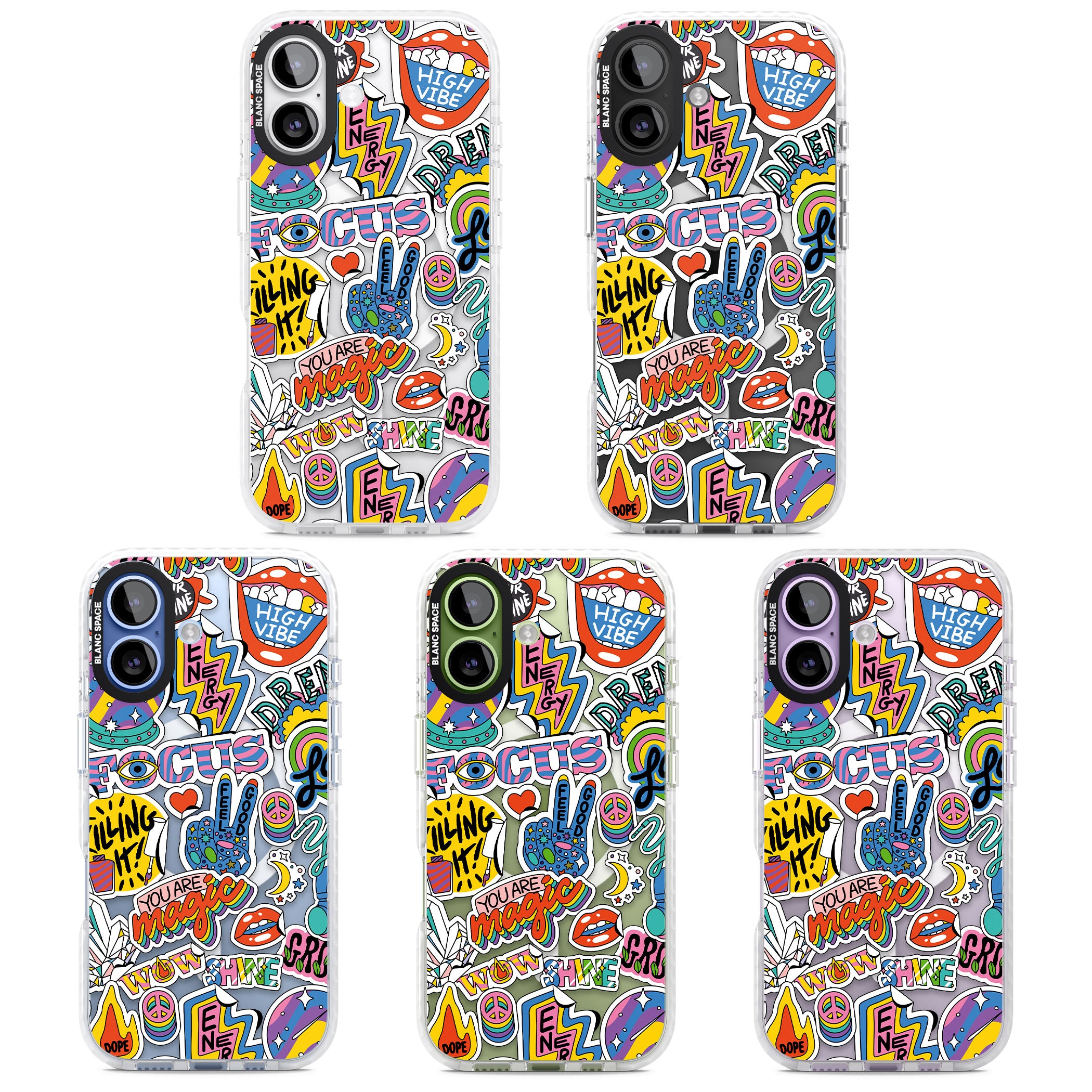 Magic Sticker Collage iPhone 17 Impact Pro Clear Phone Case APT Impact Protection