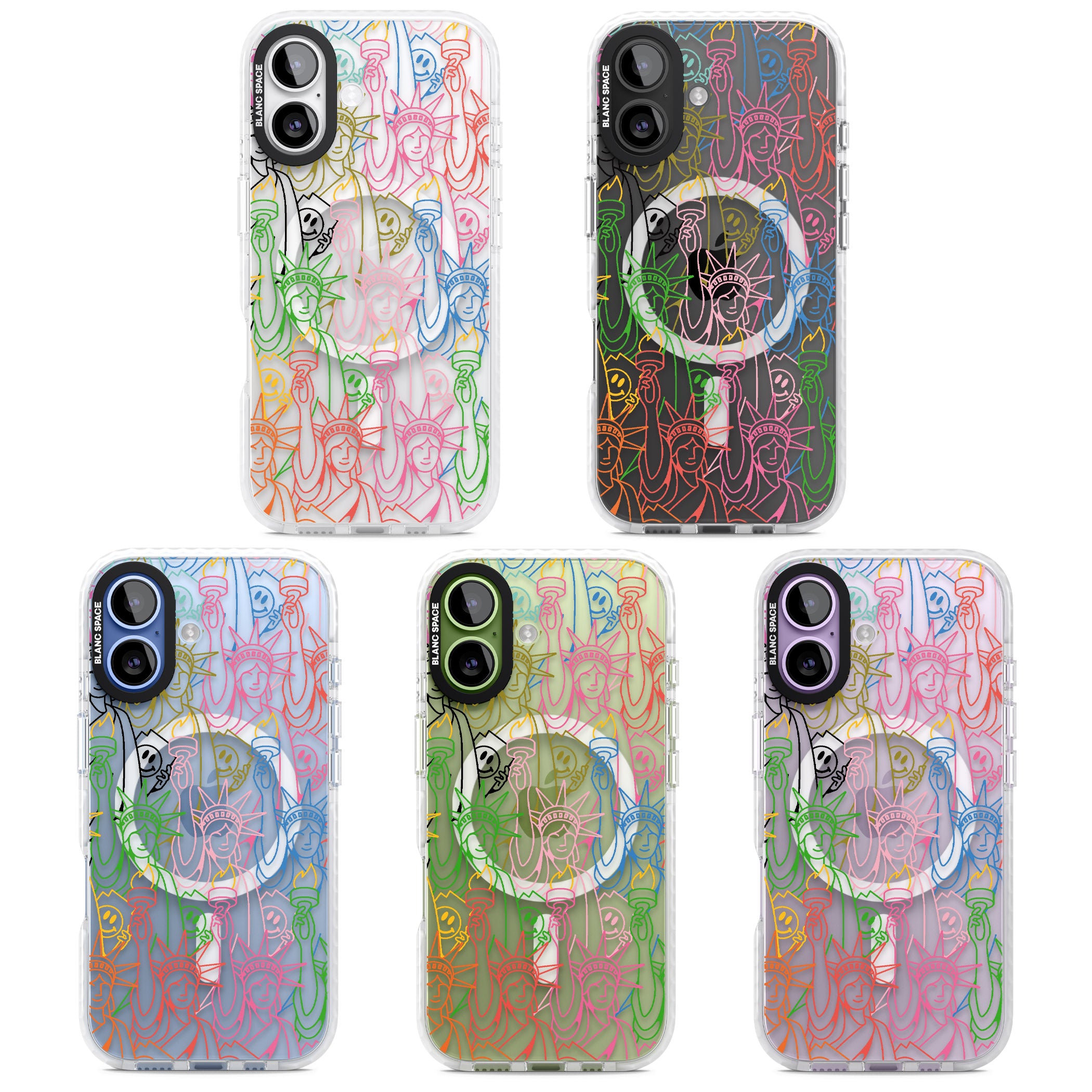 Multicolour Liberty Line Pattern iPhone 17 Impact Pro Clear Phone Case APT Impact Protection