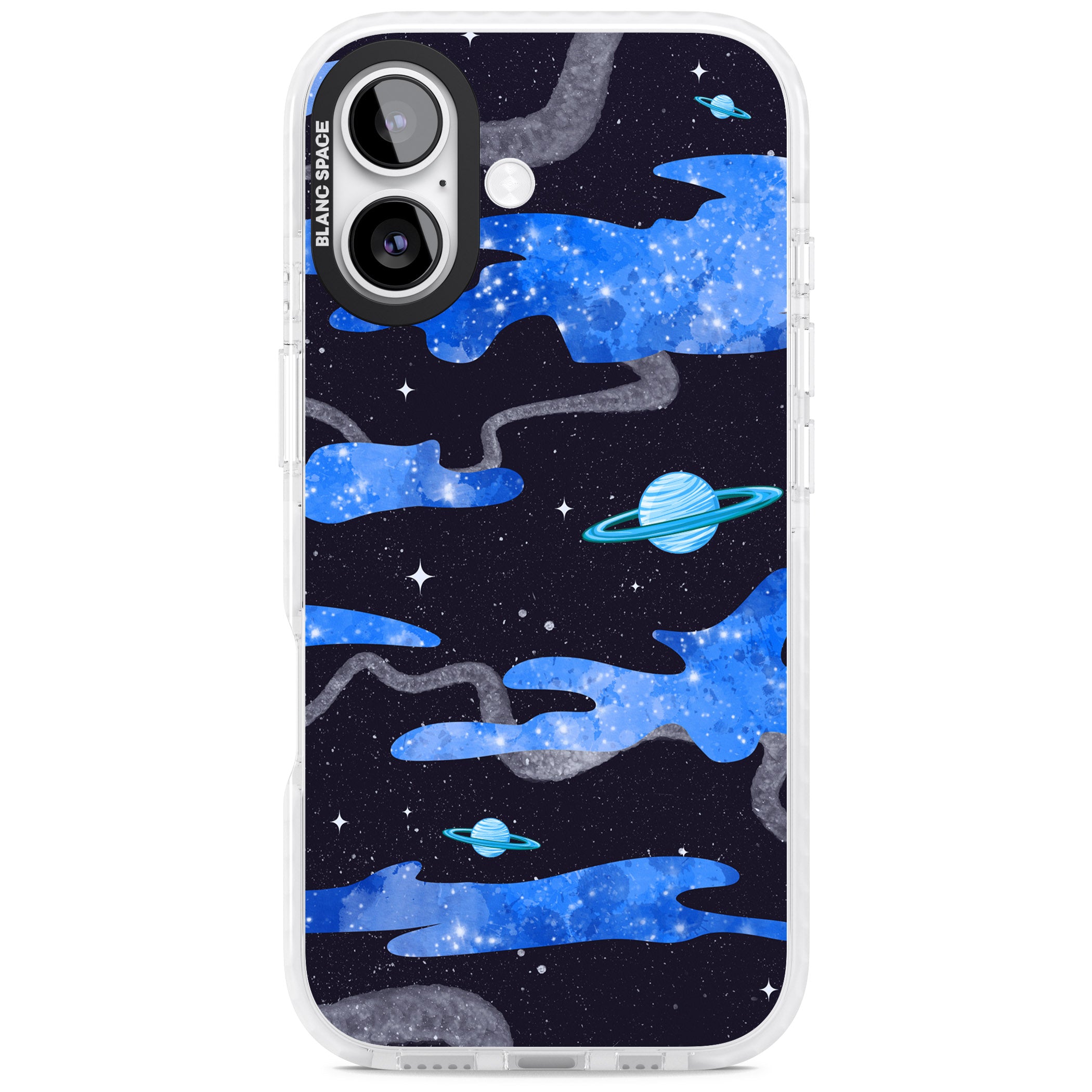Blue Galaxy iPhone 17 Impact Pro Clear Phone Case