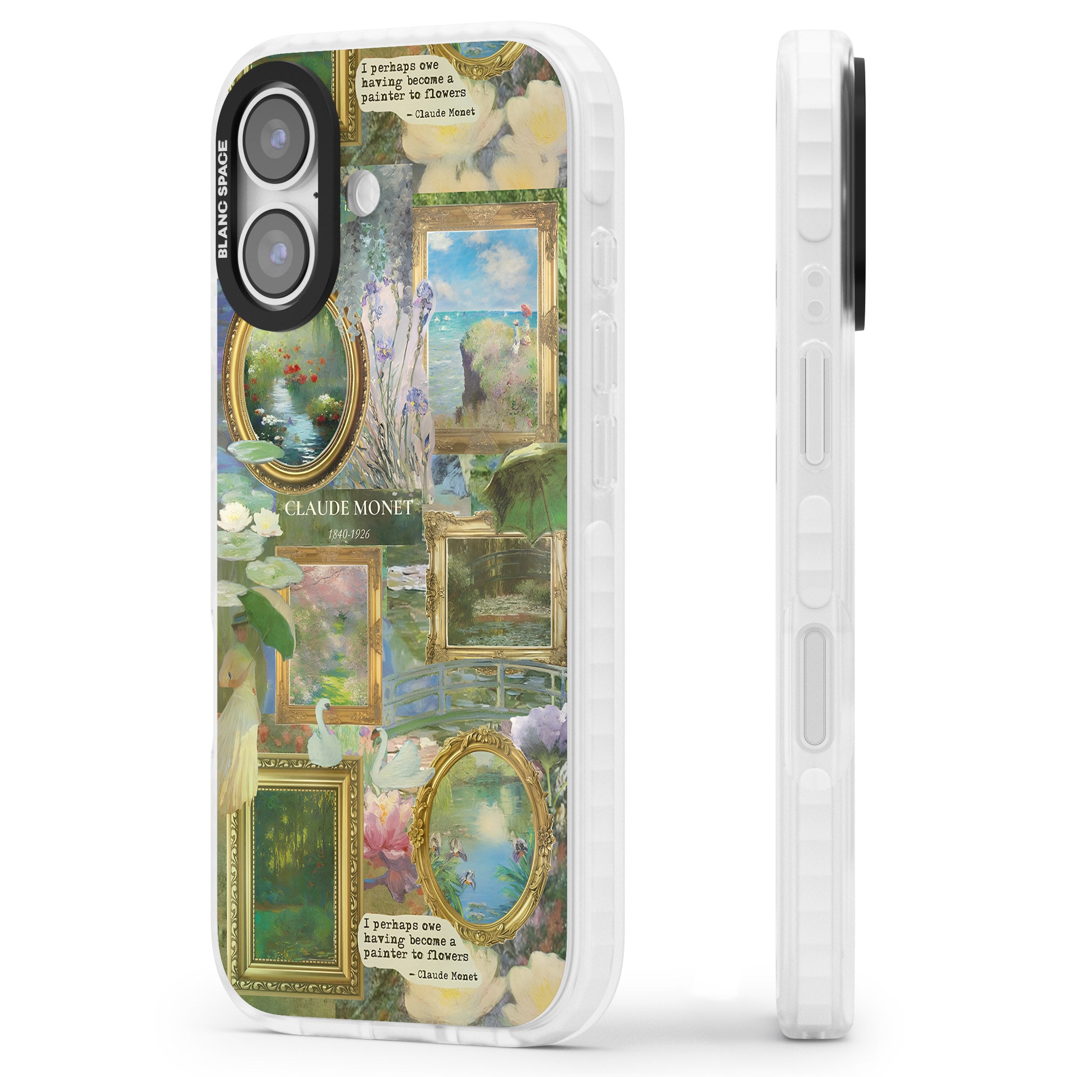 Vintage Floral Frames iPhone 17 Impact Pro Clear Phone Case Side Profile