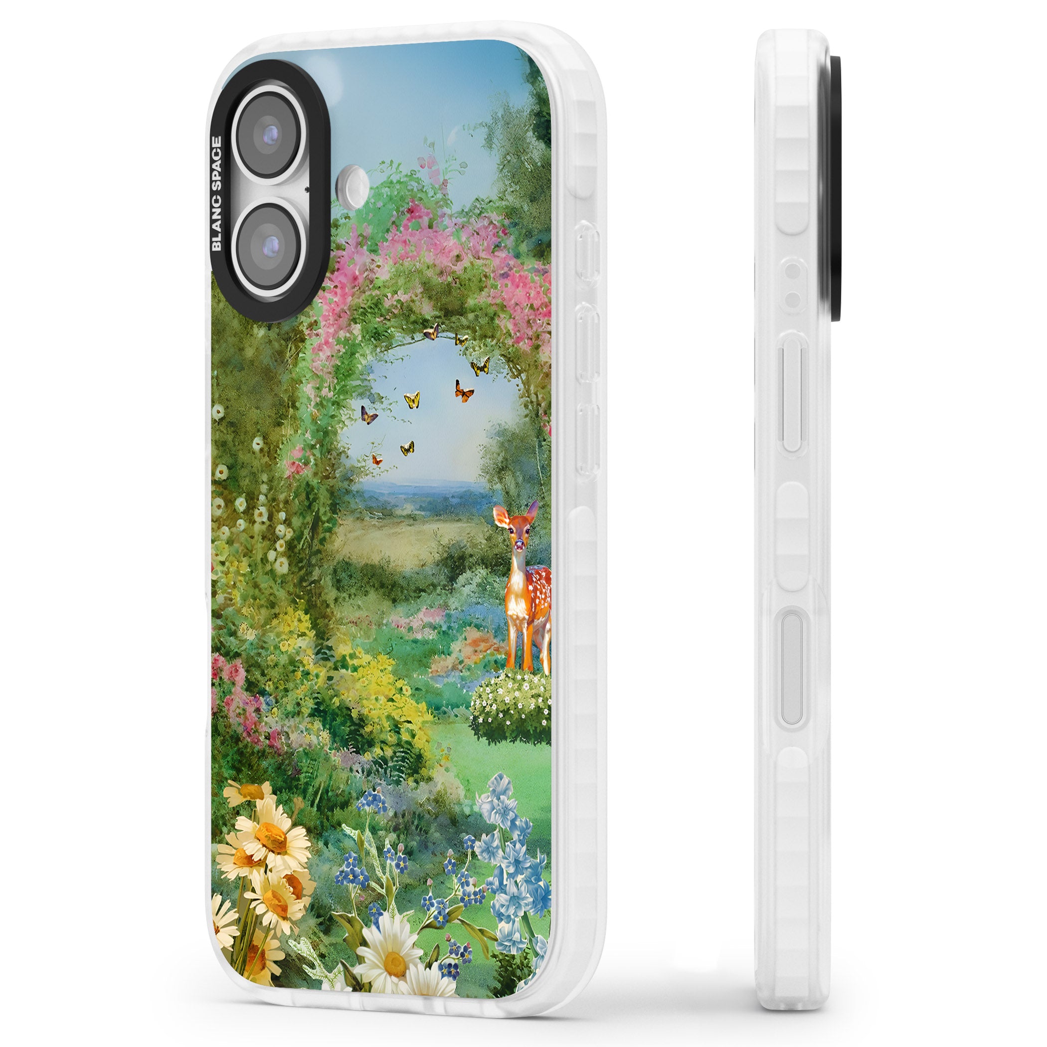 Flourishing Meadow iPhone 17 Impact Pro Clear Phone Case Side Profile
