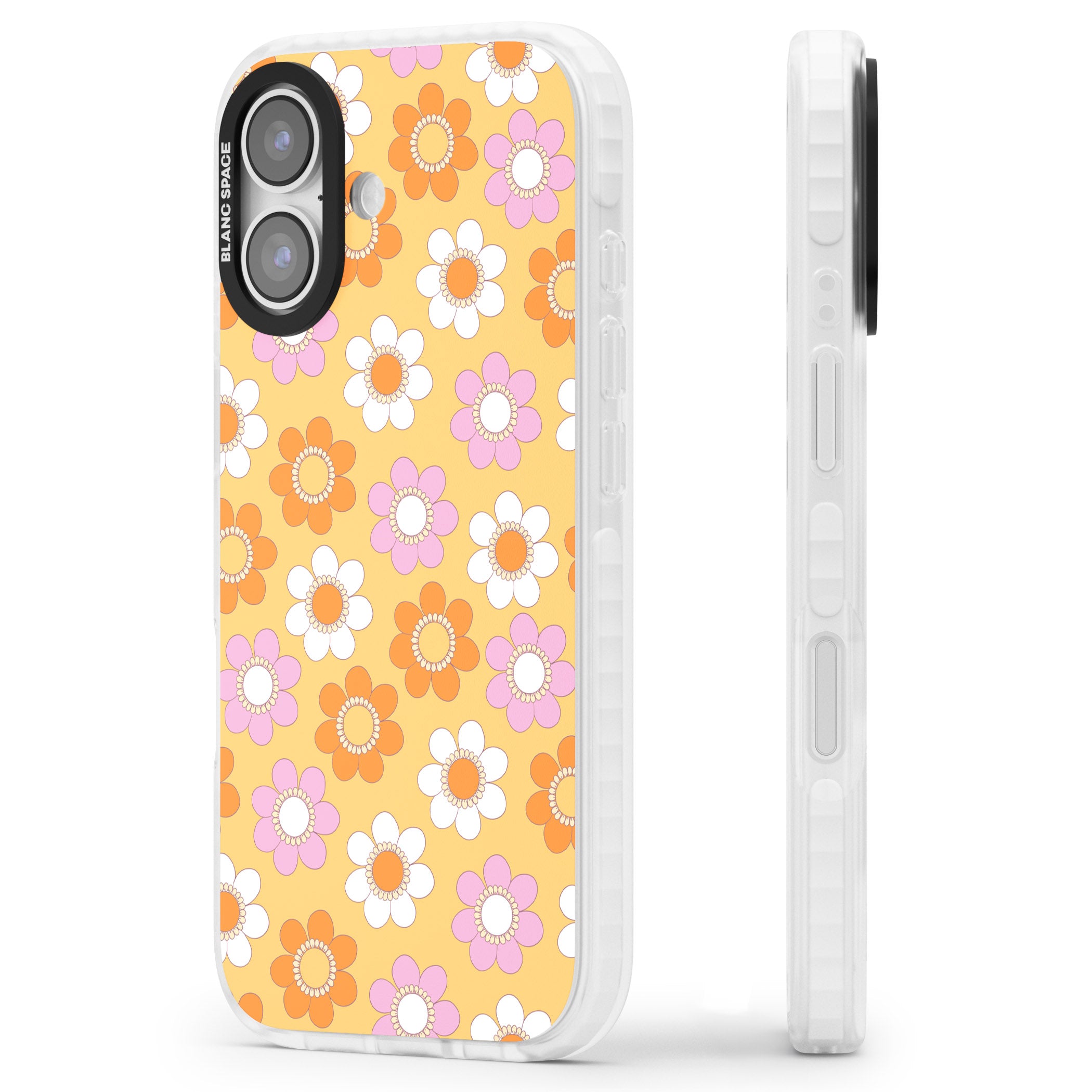 Sunny Flower Mix iPhone 17 Impact Pro Clear Phone Case Side Profile