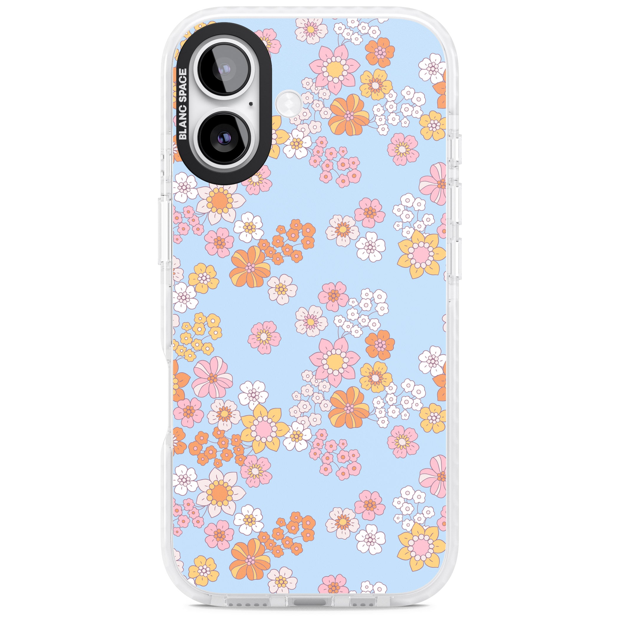 Lake Blue Flower Mix iPhone 17 Impact Pro Clear Phone Case